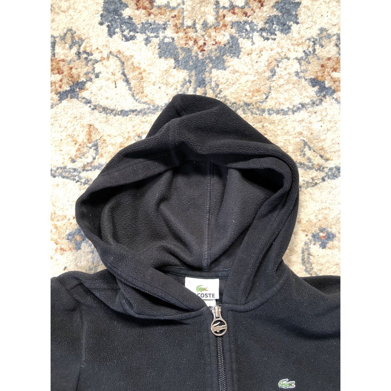 Lacoste Lacoste Full Zip Fleece Jacket Womens Size 36 Black Long Sleeve Zip Logo Corded Classic Casual Size XS / US 0-2 / IT 36-38 - 2 Thumbnail