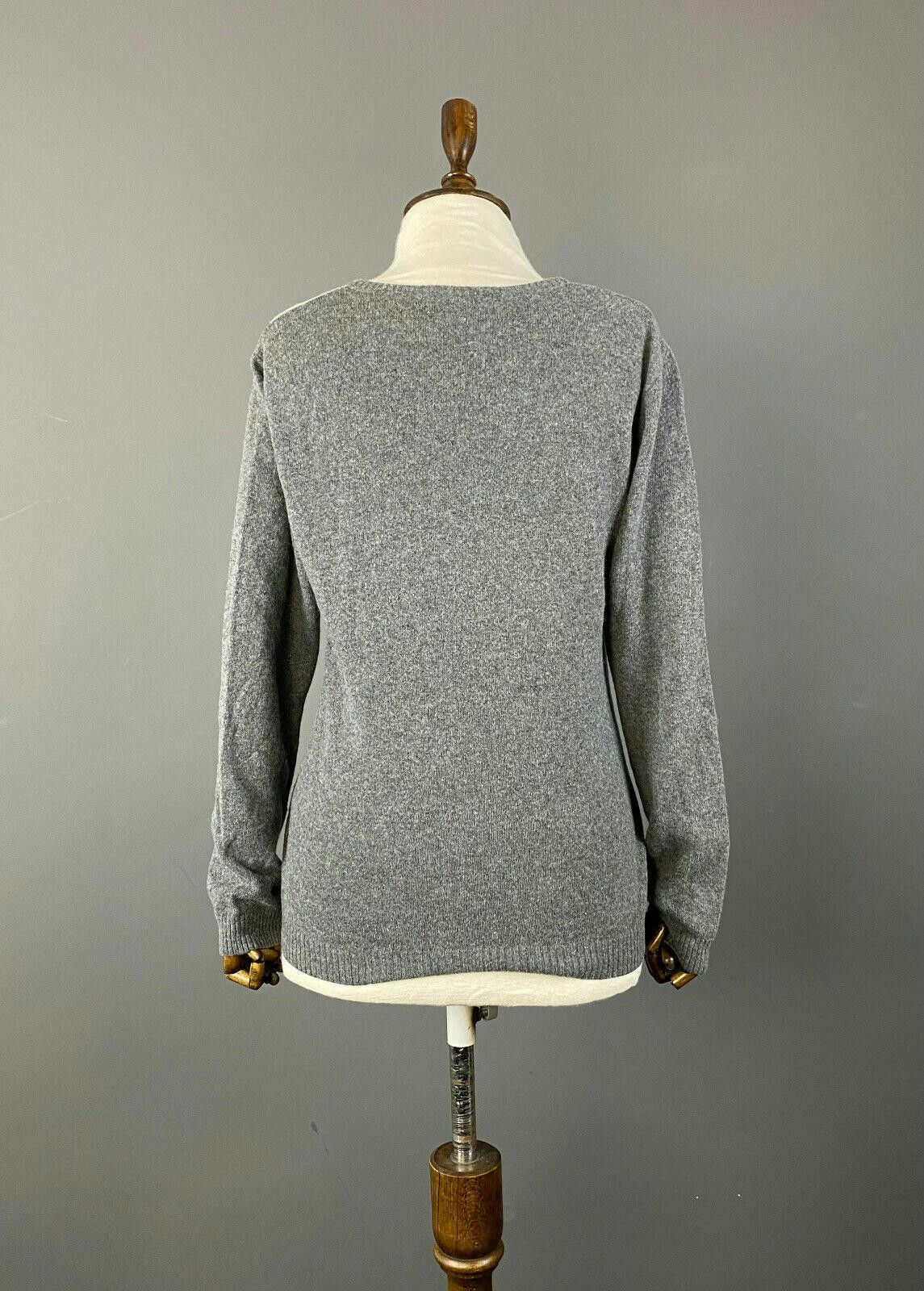 La Martina La Martina Grey Wool Geometric V-Neck Jumper Sweater Size L Size US L / EU 52-54 / 3 - 6 Thumbnail