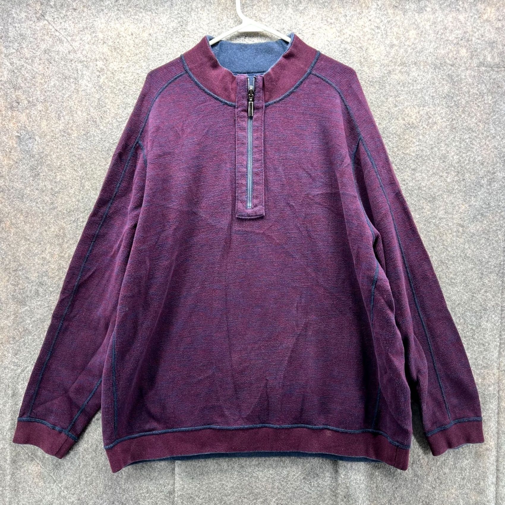 Tommy Bahama VINTAGE Tommy Bahama Sweater Mens 2XL Purple Reversible Pullover Fleece Shirt Size US XXL / EU 58 / 5 - 2 Thumbnail