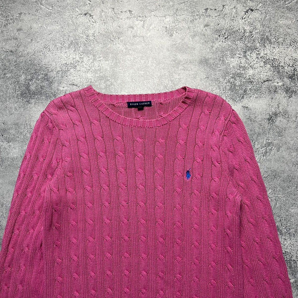 Ralph Lauren Vintage Ralph Lauren Pink Cable Knit Sweater Streetwear Y2K Size M / US 6-8 / IT 42-44 - 2 Thumbnail