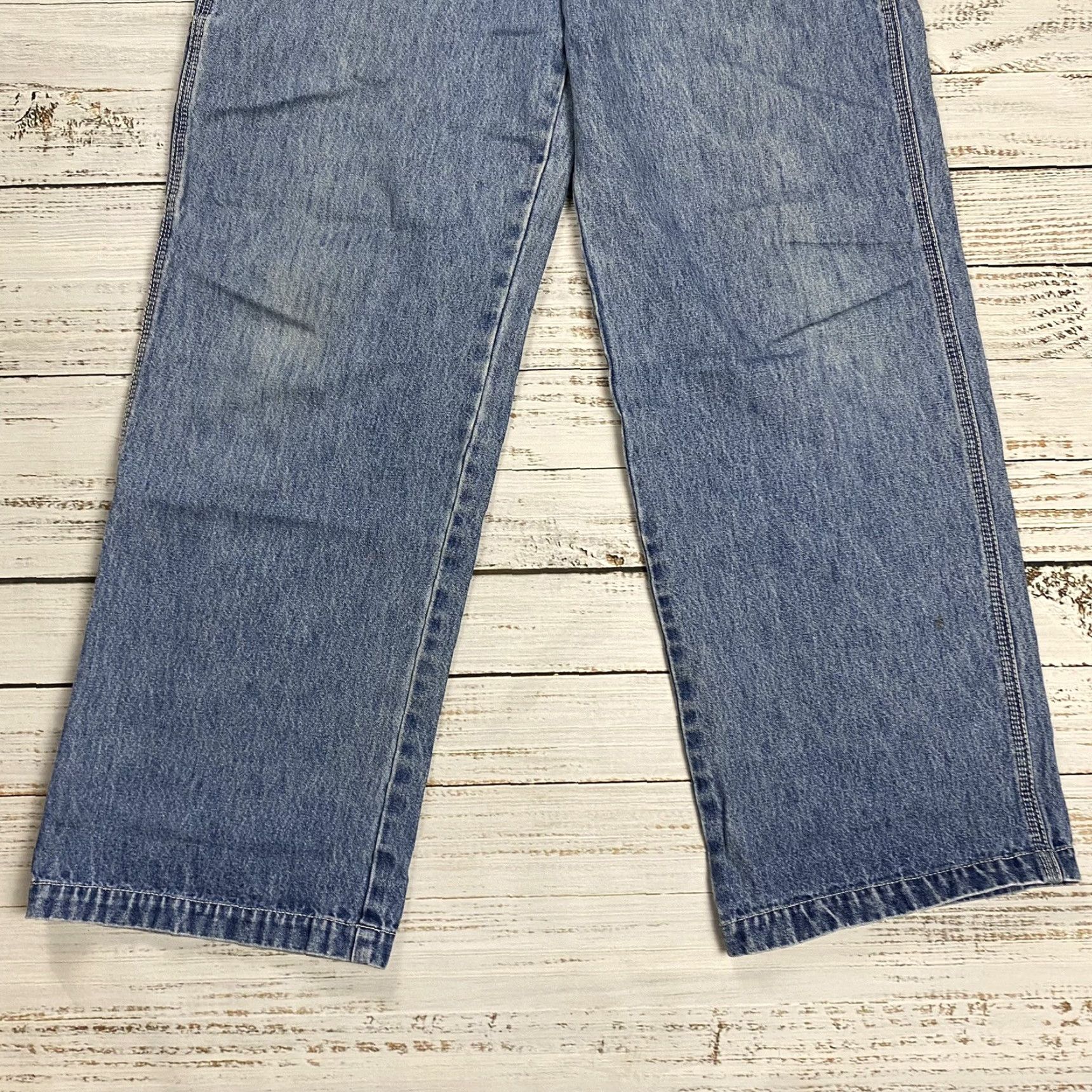 Calvin Klein VINTAGE 90S Y2K CALVIN KLEIN DENIM OVERALLS DUNGAREES GRUNGE SURF SKATE SZ M BLUE Size US 34 / EU 50 - 3 Thumbnail