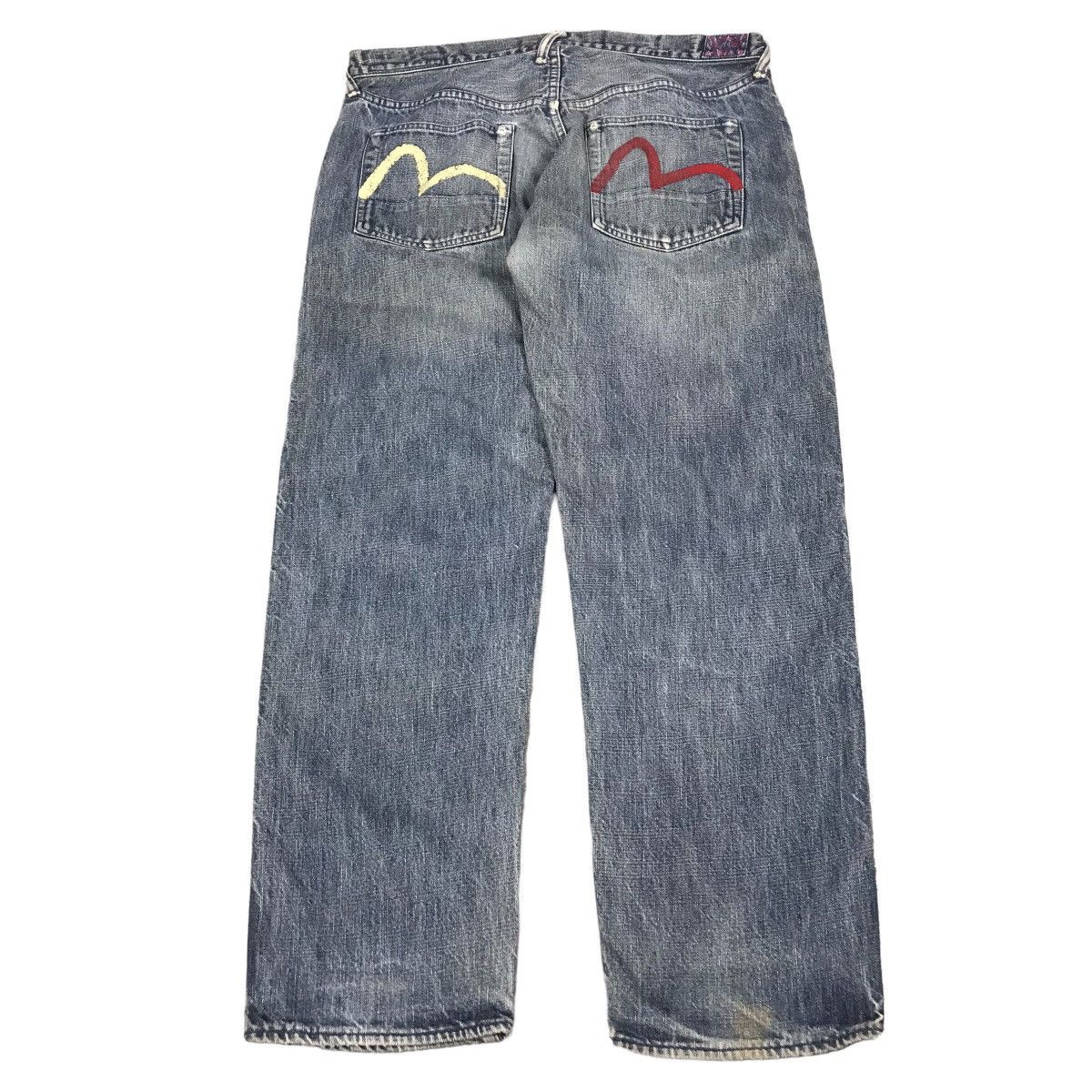 image of Vintage Evisu Made In Japan Blue Denim Pants 35/30, Men's