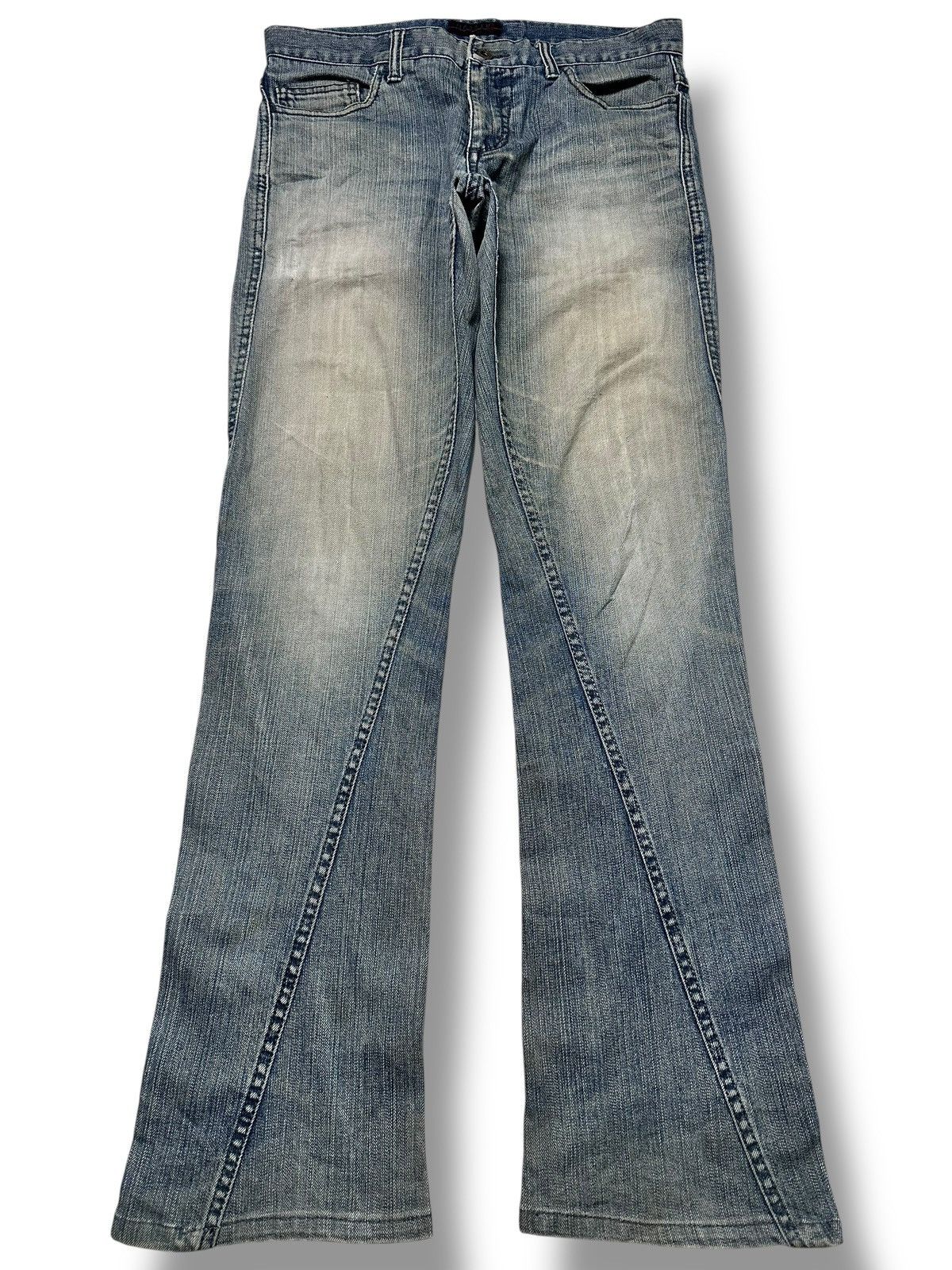 Morgan De Toi Morgan Homme Vintage Y2K Rare Drop Flare V Design & Faded Size US 32 / EU 48 - 1 Thumbnail