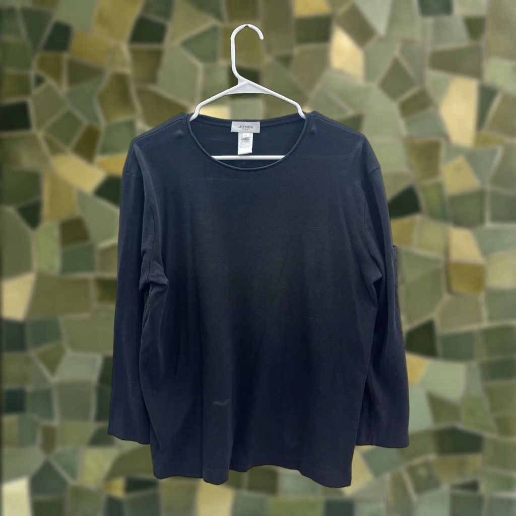 Jones New York Jones Sport Shirt Womens XL Black 3/4 Sleeve Round Neck Size XL / US 12-14 / IT 48-50 - 1 Thumbnail