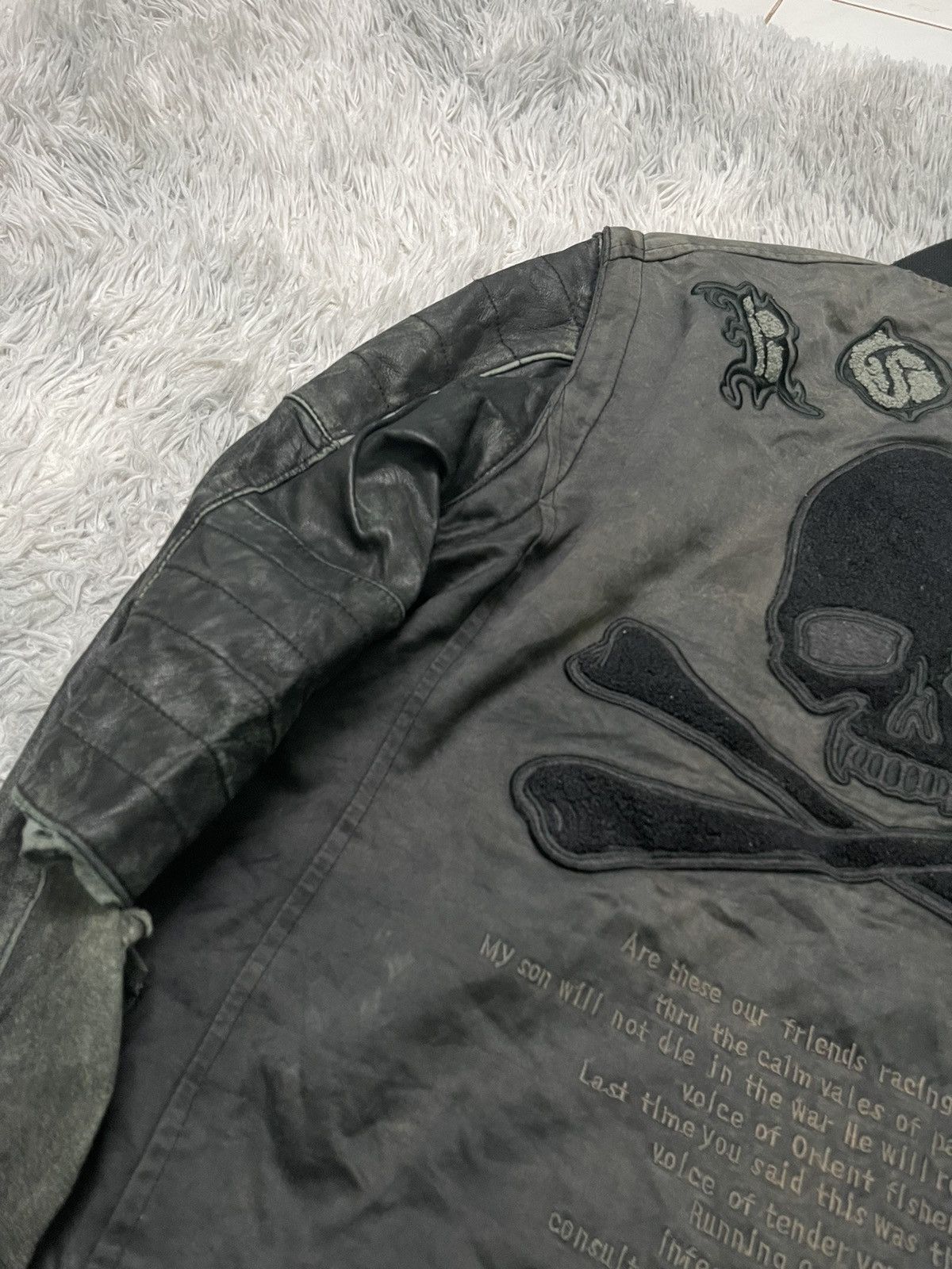 If Six Was Nine 2000s ROEN LEATHER 2 WAY JACKET EMBROIDERED LOGO DISTRESSED Size US S / EU 44-46 / 1 - 25 Thumbnail