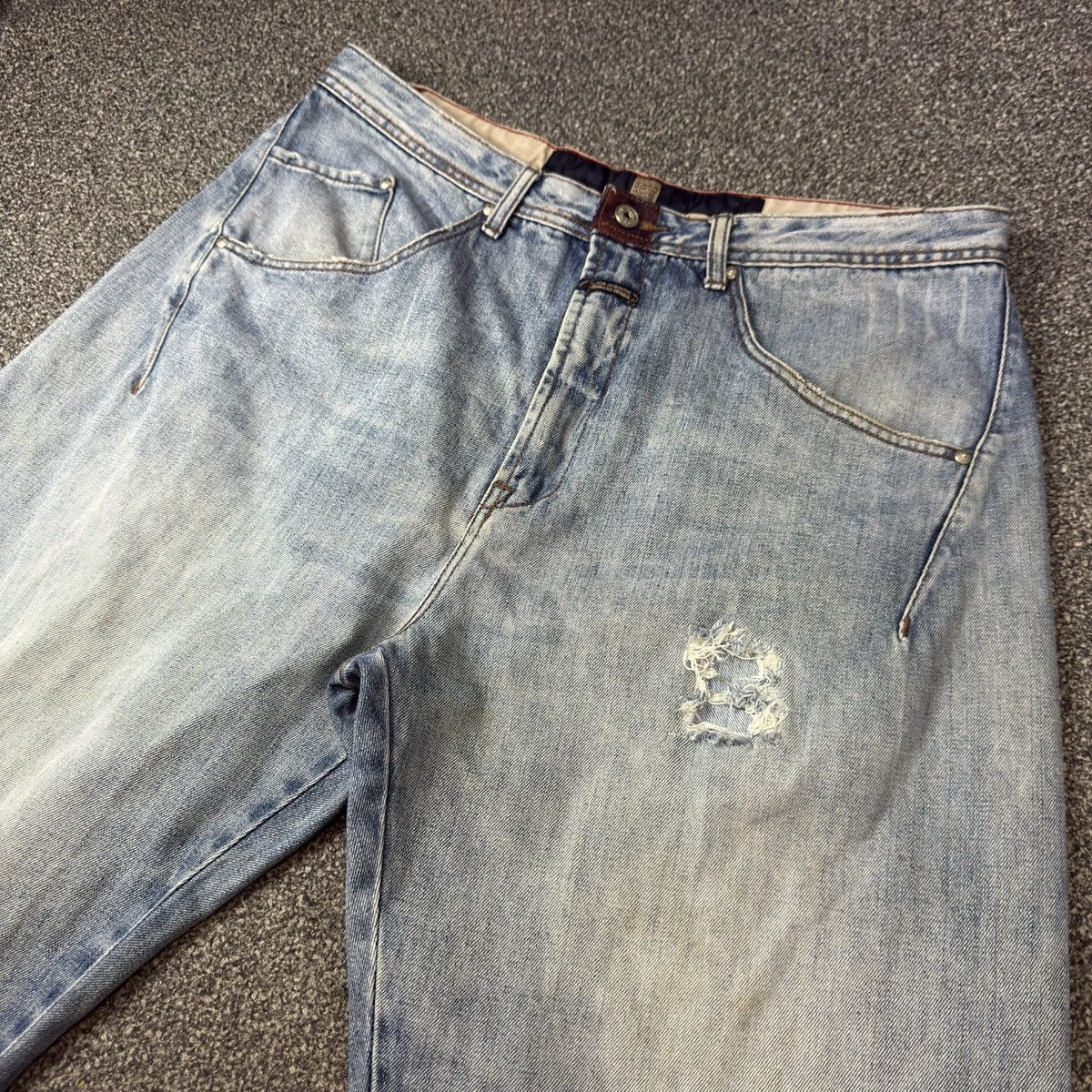Marithe + Francois Girbaud Vintage Baggy MF+G Faded Denim Jnco Y2k Wide Leg Style Size US 36 / EU 52 - 3 Thumbnail