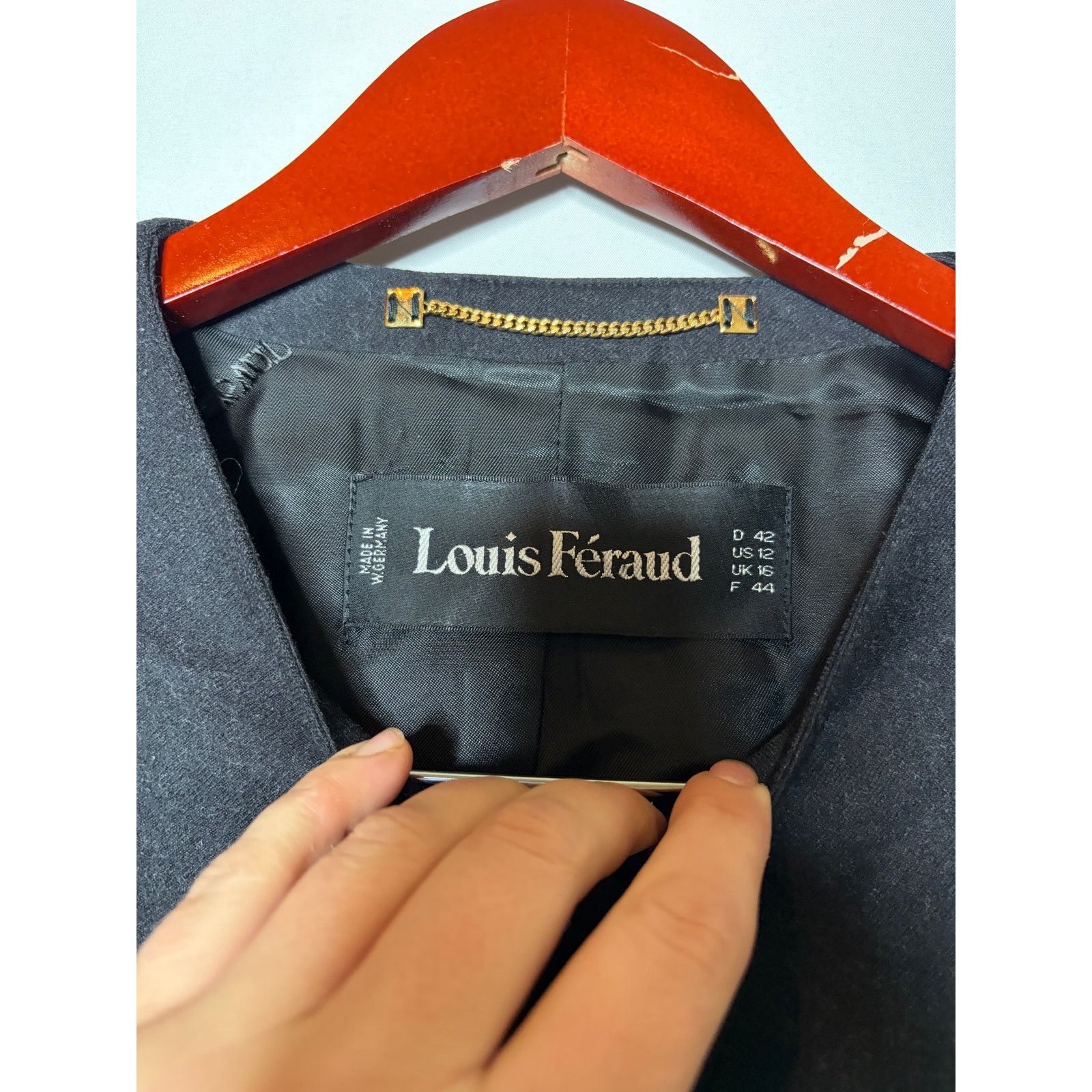 Louis Feraud Vintage Louis Feraud Blazer Jacket Black Minimalist 90s 12 Size XL / US 12-14 / IT 48-50 - 2 Thumbnail
