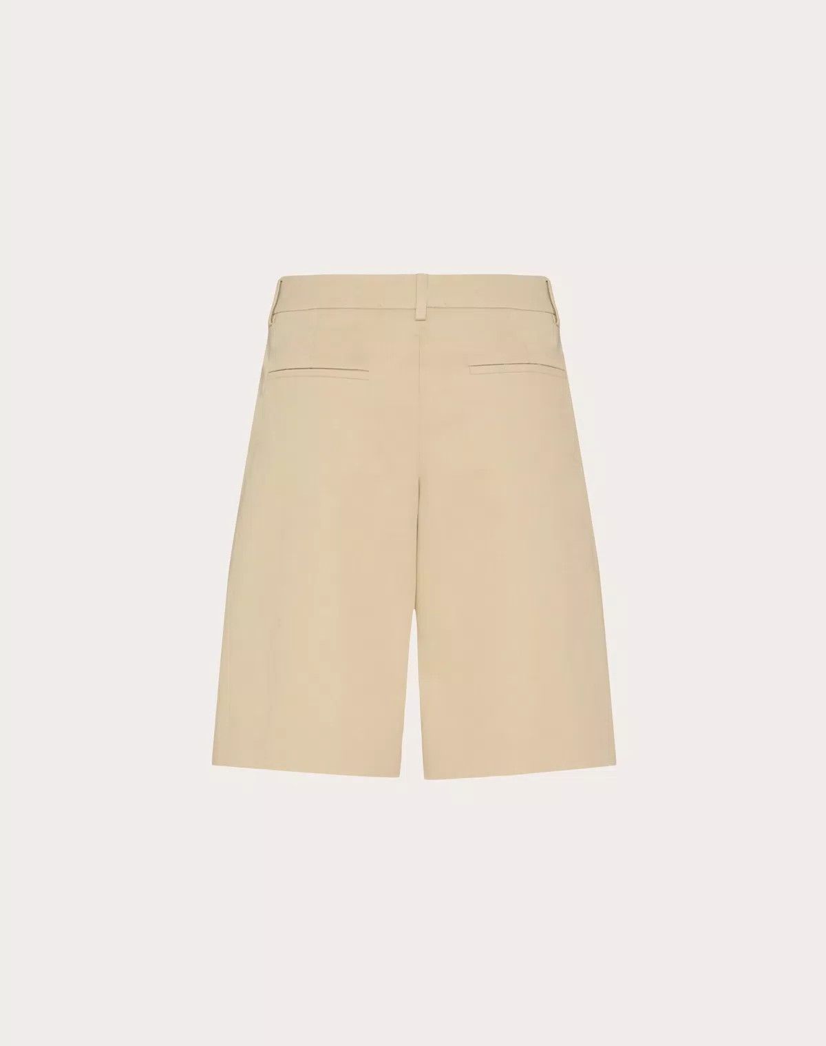 Valentino o1s1wg110426 Bermuda Shorts In Diagonal Cotton Linen Beige Size 25" / US 0 / IT 36 - 2 Thumbnail