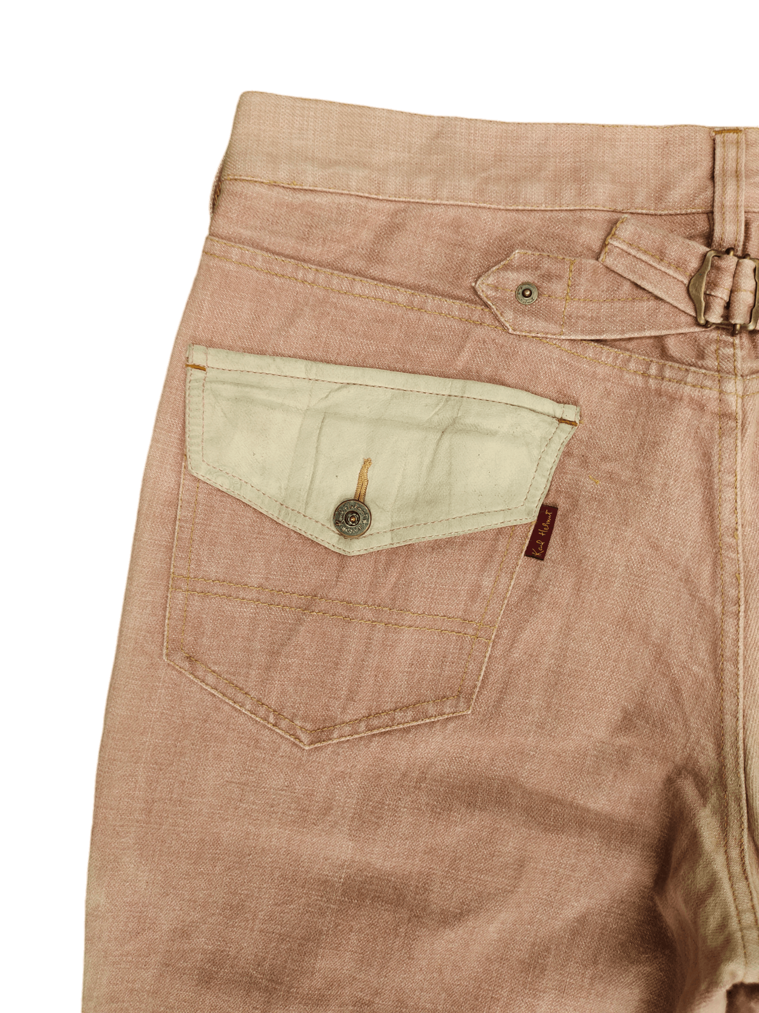 Karl Helmut 1990s Karl Helmut Heringbone Tweed Patchwork Denim Jeans Size US 33 - 14 Thumbnail