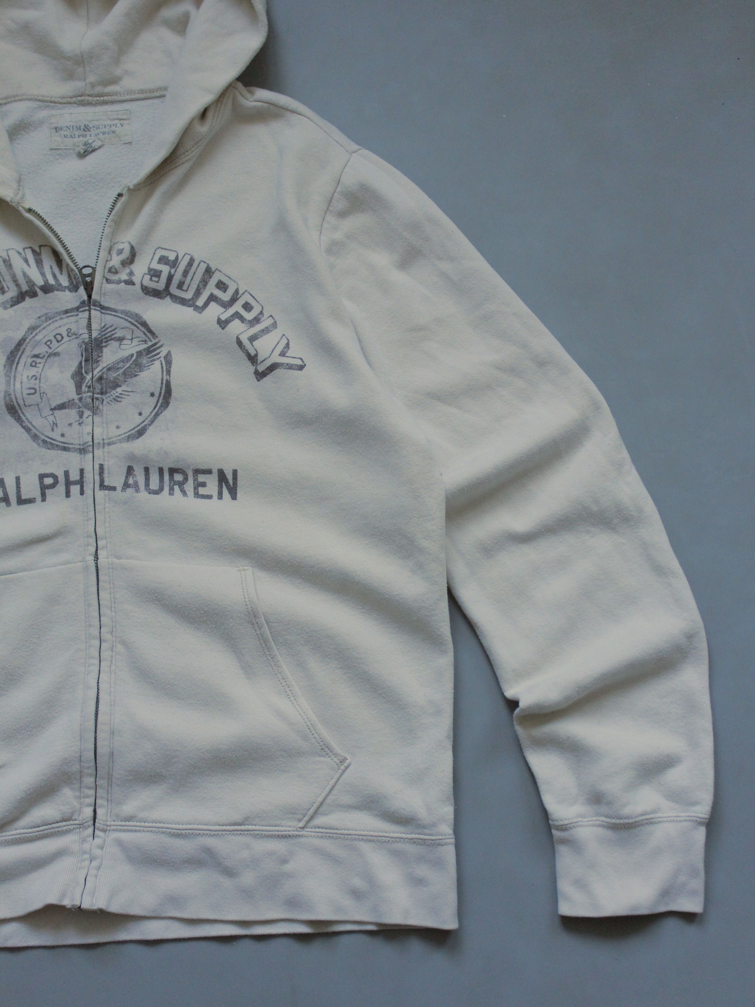 Denim & Supply Ralph Lauren × Polo Ralph Lauren × Vintage VINTAGE RALPH LAUREN DENIM & SUPPLY BEIGE ZIP HOODIE L Size US L / EU 52-54 / 3 - 5 Thumbnail
