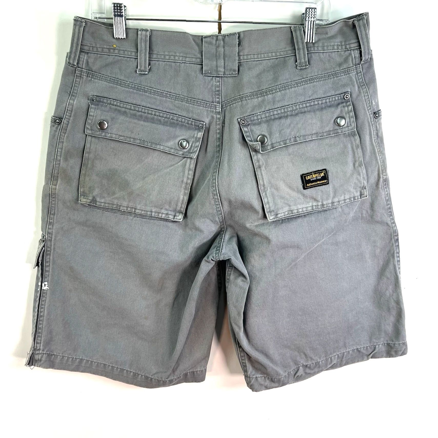 Vintage VINTAGE Caterpillar Men's Cargo Shorts 36 Gray Canvas Workwear Casual Distressed Summer Women Size US 36 / EU 52 - 4 Thumbnail