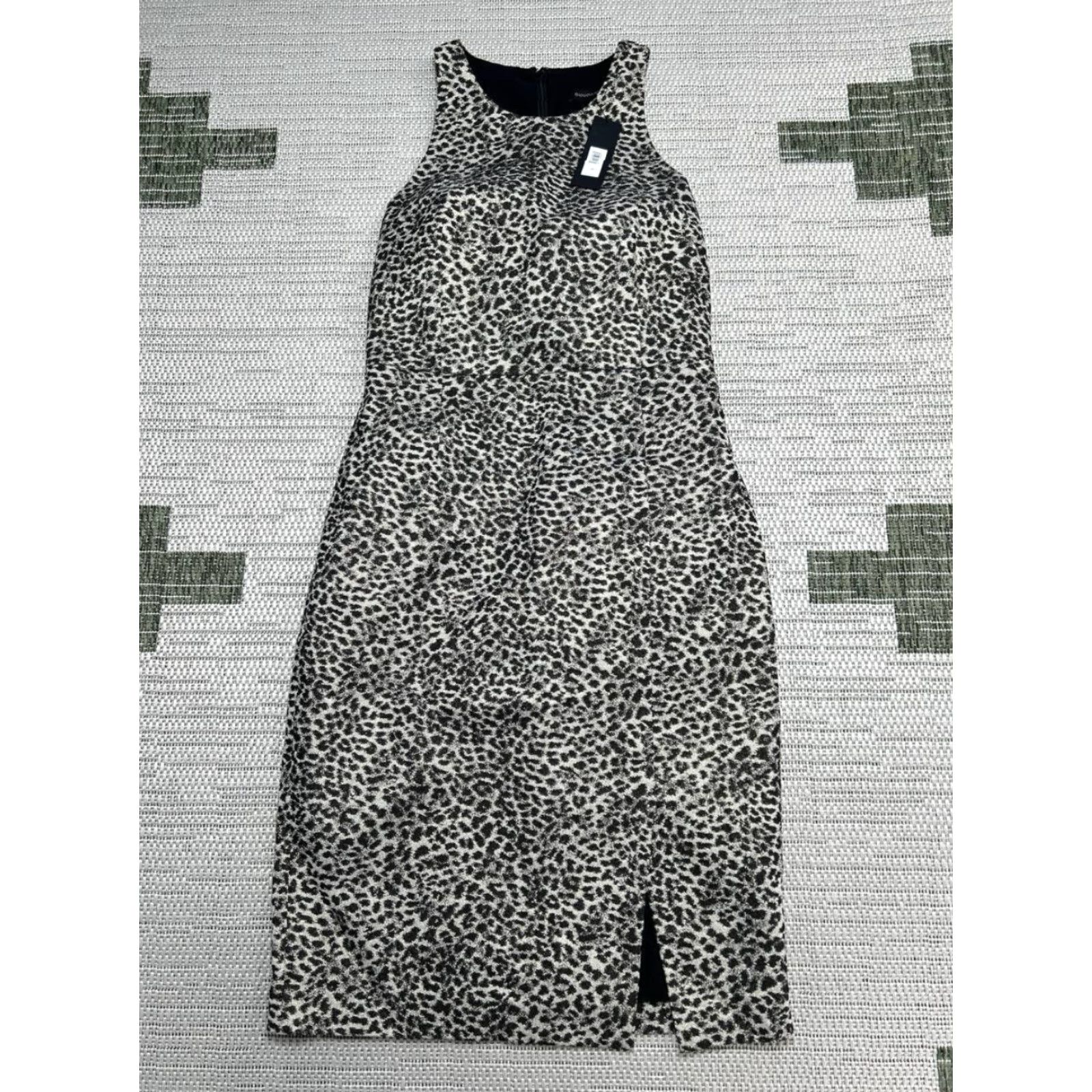 Banana Republic Banana Republic Sheath Dress Womens 10 Black Leopard Lined Sparkle Metallic New Size L / US 10 / IT 46 - 2 Thumbnail