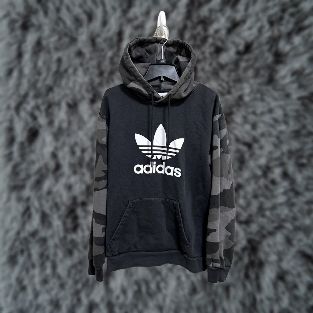 Adidas Adidas Originals Trefoil Hoodie Mens S Black Camouflage Pullover Sweatshirt Size US S / EU 44-46 / 1 - 1 Thumbnail