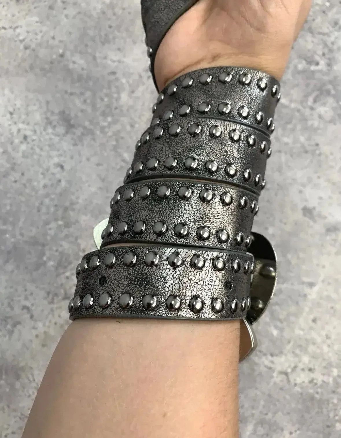 Japanese Brand × Vintage Vintage Belts Y2K Rhinestones Punk leather belt Japanese Size ONE SIZE - 6 Thumbnail