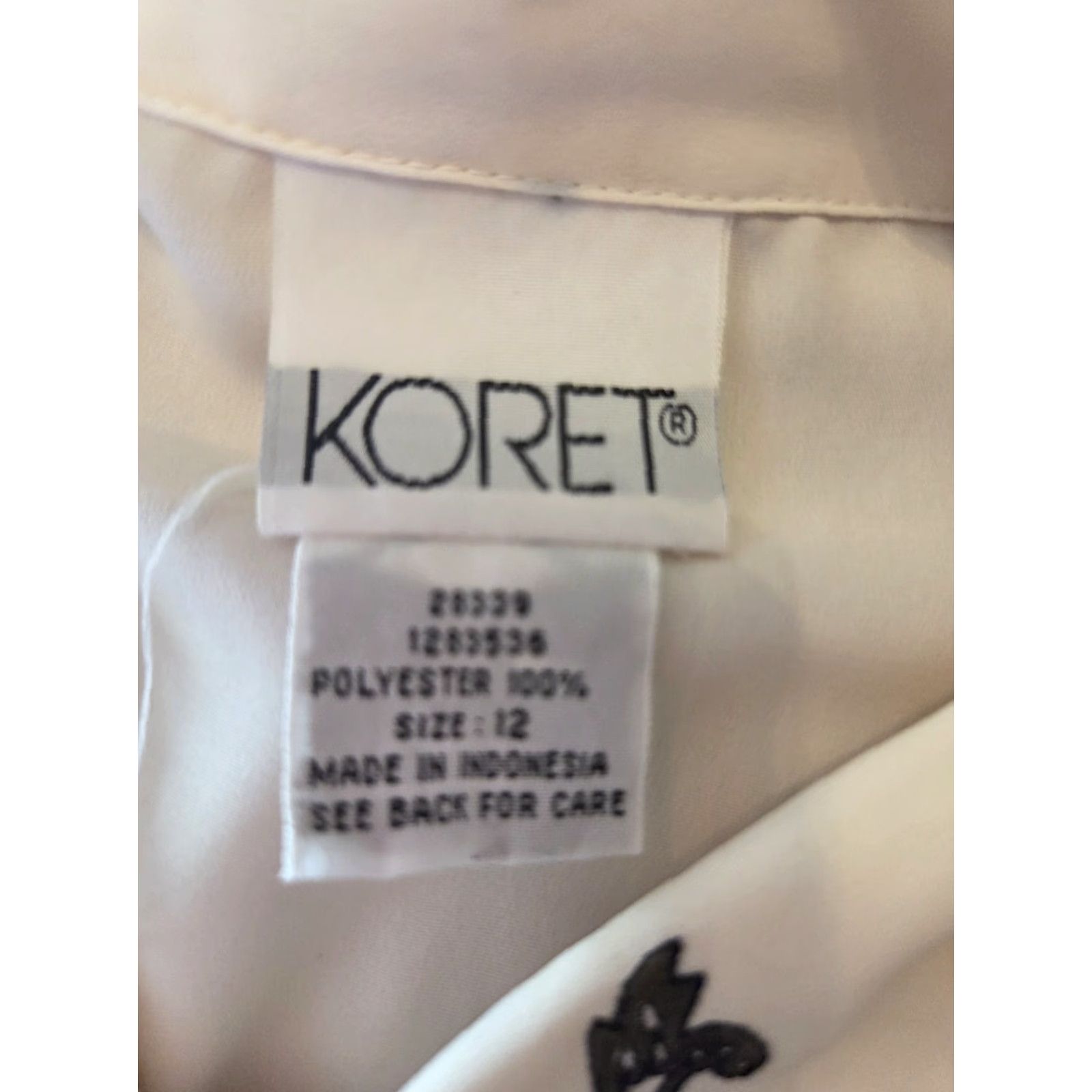 Vintage VINTAGE Koret White Floral Paisley Embroidered Collar Top Shirt 12 1990s Women Womens Size XL / US 12-14 / IT 48-50 - 6 Thumbnail