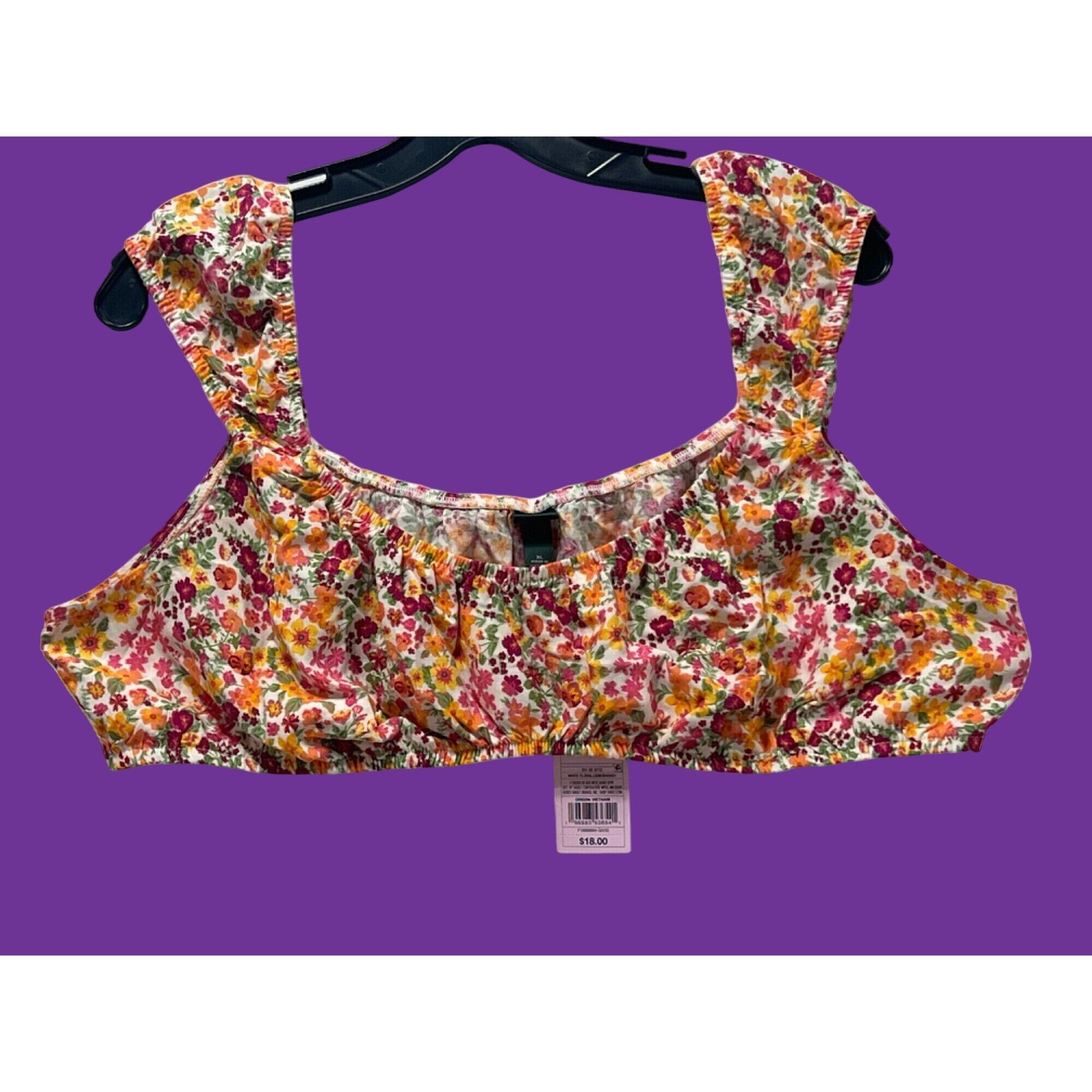 Other Wild Fable - Women's Cap Sleeve Tiny Top - Floral - Extra La Size XL / US 12-14 / IT 48-50 - 2 Thumbnail