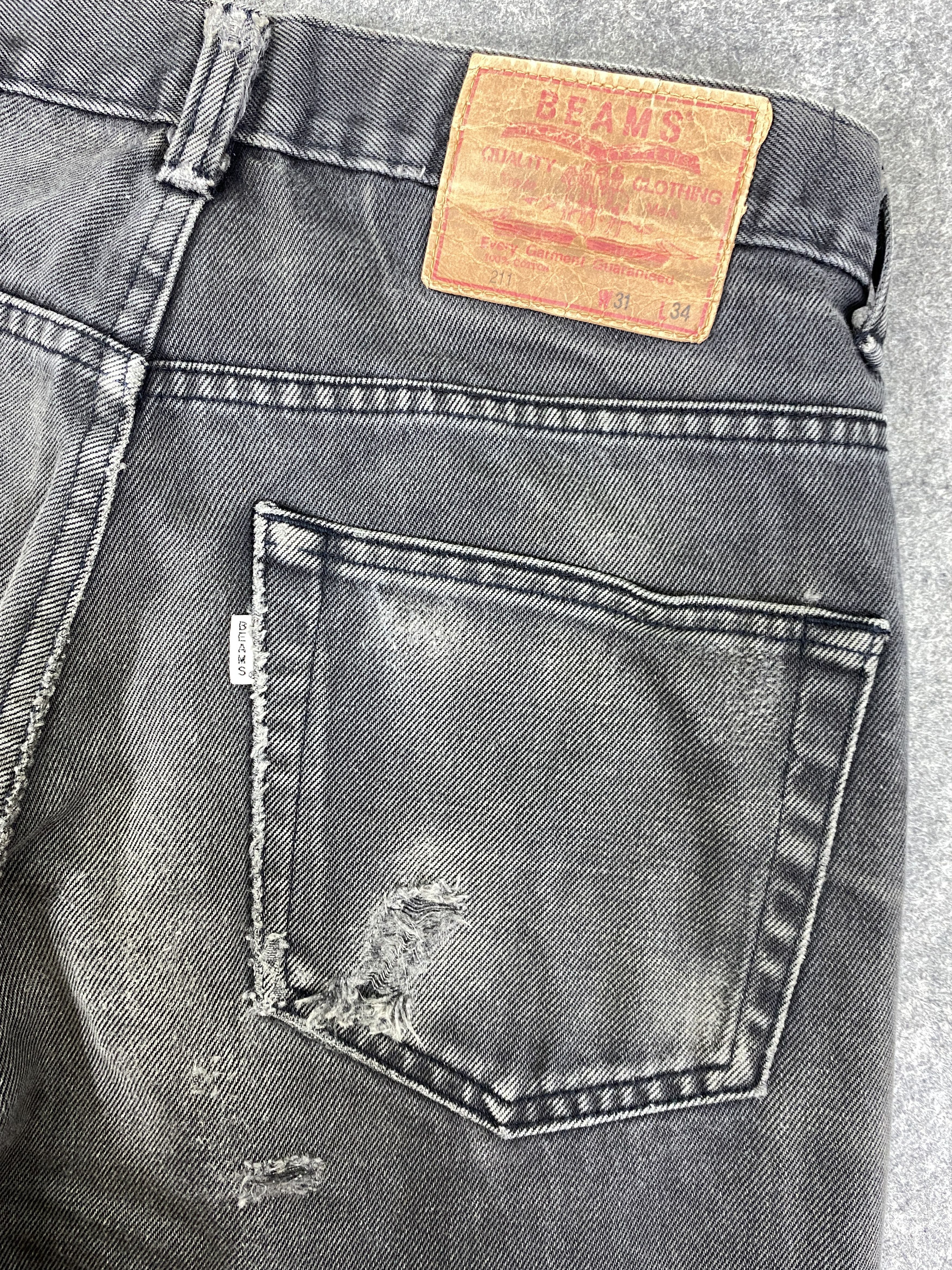 Japanese Brand Faded Black Vintage Beams 211 Jeans 30x30.5 - JN3280 Size US 30 / EU 46 - 5 Thumbnail