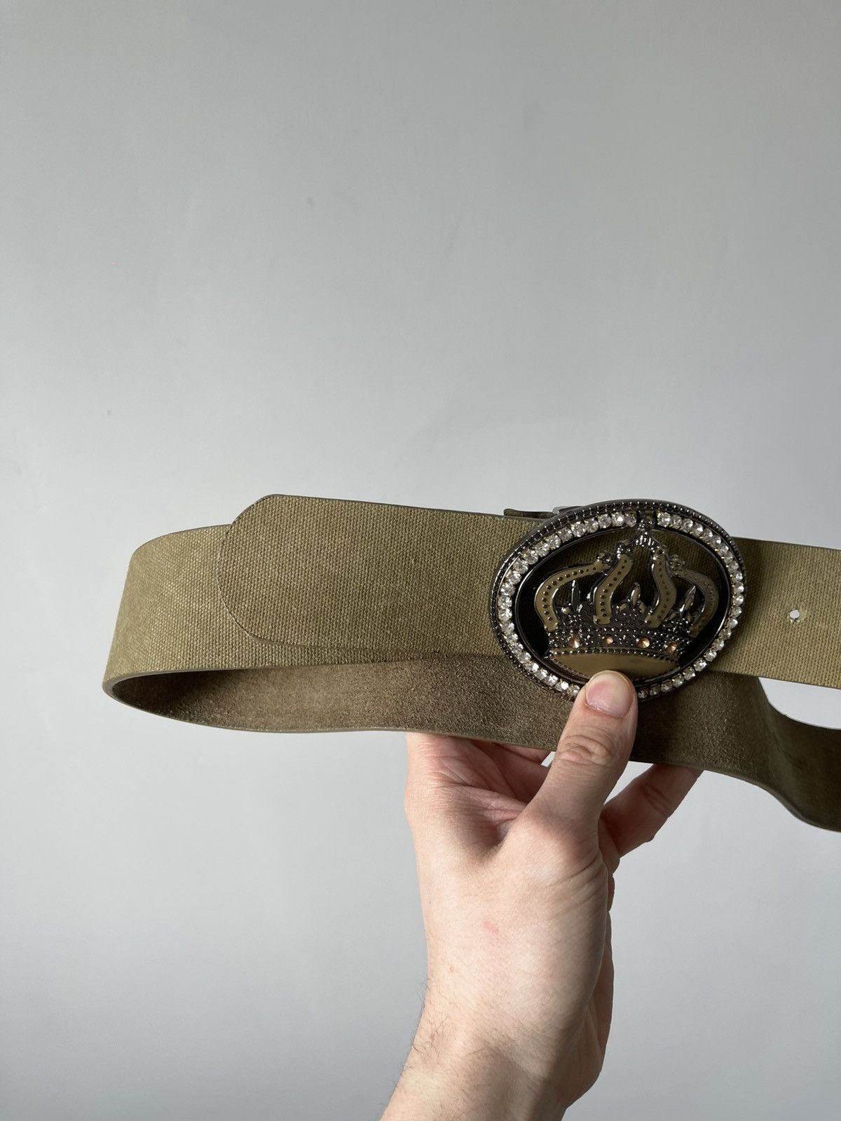 Japanese Brand Vintage 90's Archive Japanese Rhinestones Crown Buckle Belt Size ONE SIZE - 6 Thumbnail