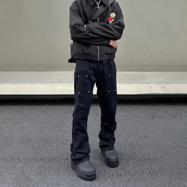 Designer Hosokawa x Yui Black Slim Straight Cargo Pants Size US 32 / EU 48 - 7 Thumbnail