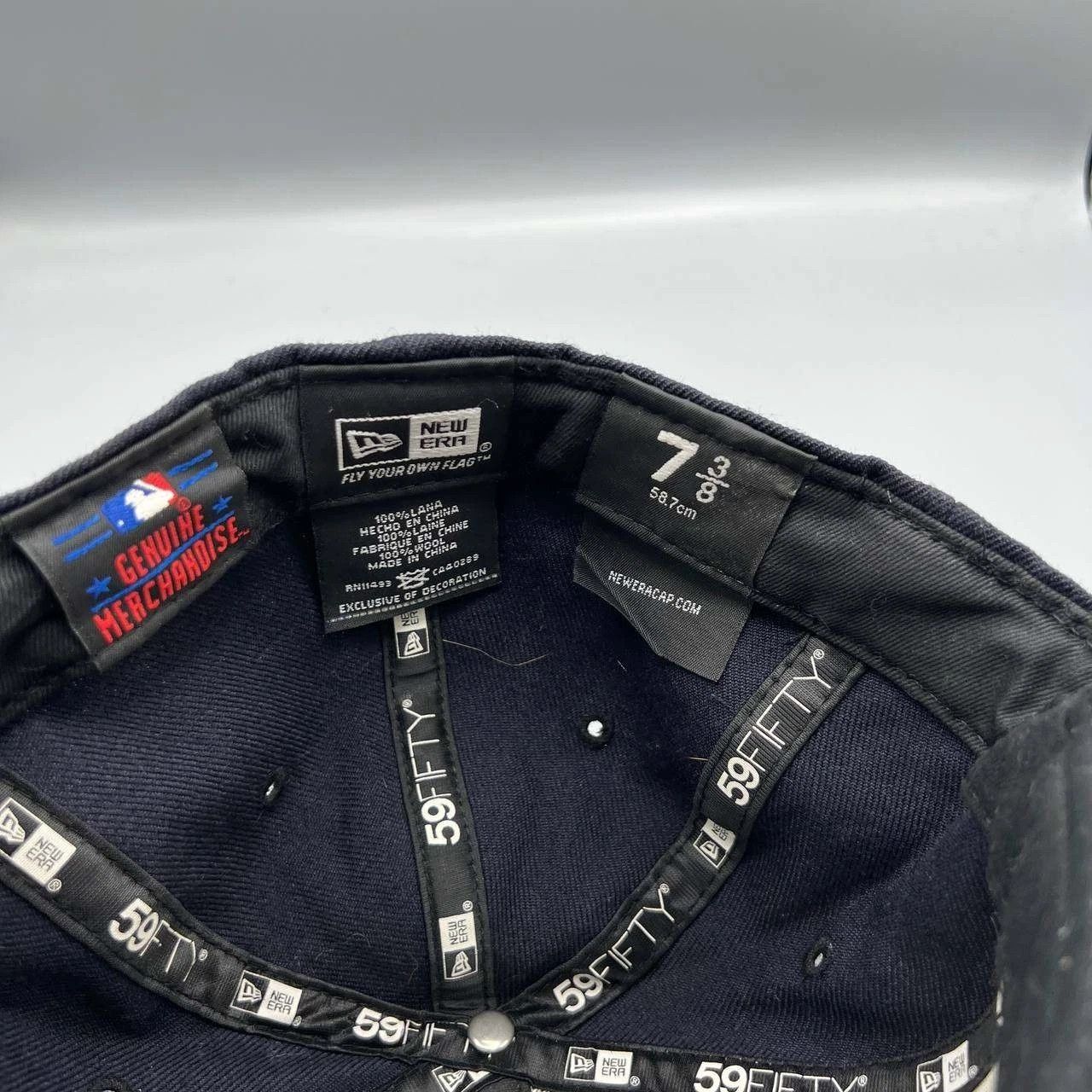 New Era New York Mets Hat Men 7 3/8 Black Gray Embroidered Fitted Size ONE SIZE - 6 Thumbnail