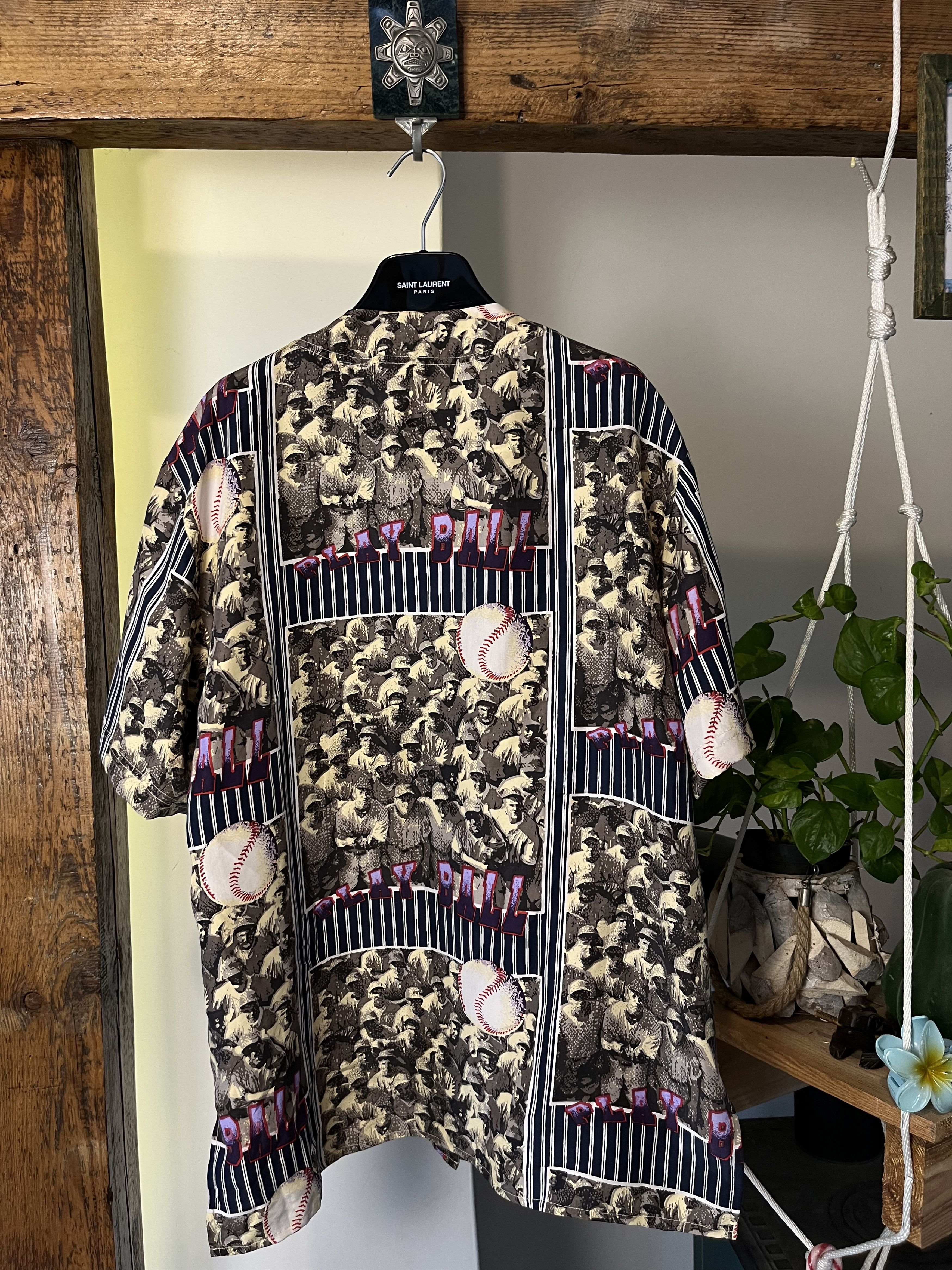 MLB × Vintage MLB Fullprint Silk Shirt Size US L / EU 52-54 / 3 - 4 Thumbnail