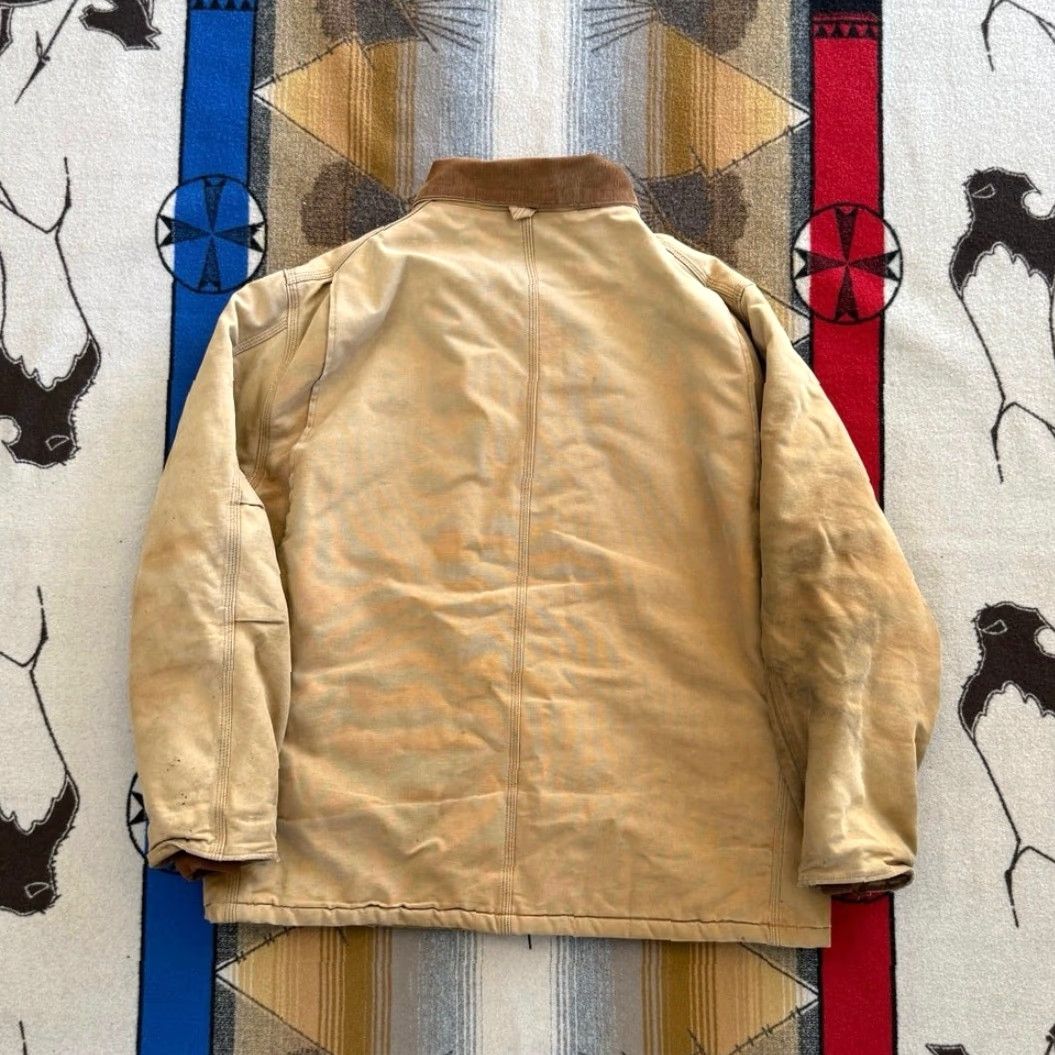 Carhartt VINTAGE Carhartt CQ186 Quilt Lined Chore Jacket Regular Size 50 Brown Distressed Workwear 90s Men Jacket Size US M / EU 48-50 / 2 - 2 Thumbnail
