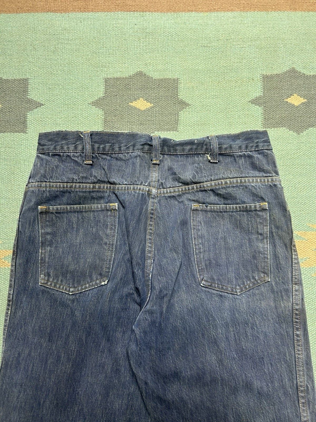 Vintage 70s bell bottom jeans flare leg twist cotton distress 32x31 Size US 32 / EU 48 - 9 Thumbnail