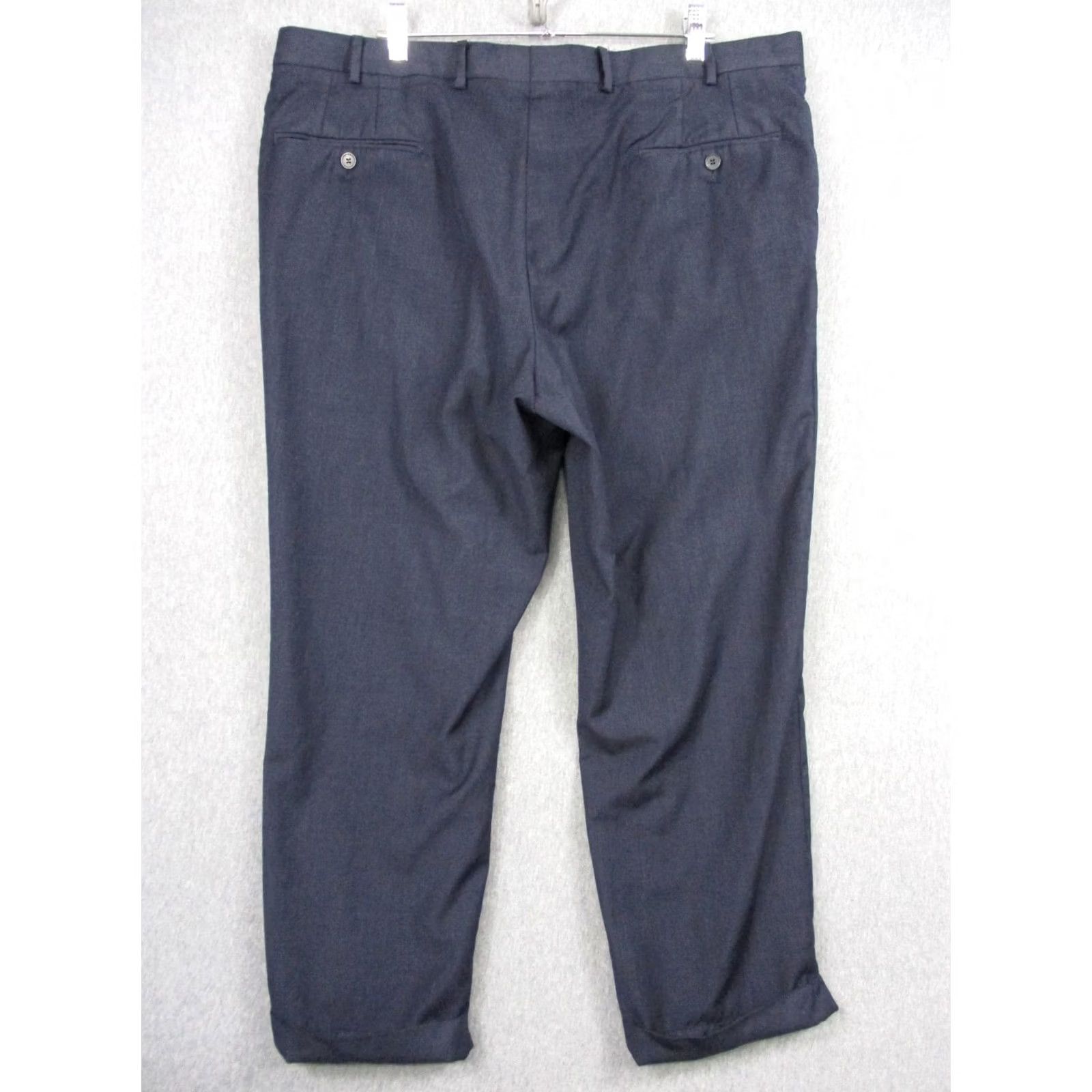 Vintage Samuelsohn Mens Dress Pants Flat Front Straight Wool Blue 40x28 Slacks Business Formal Mens Size US 40 / EU 56 - 3 Thumbnail