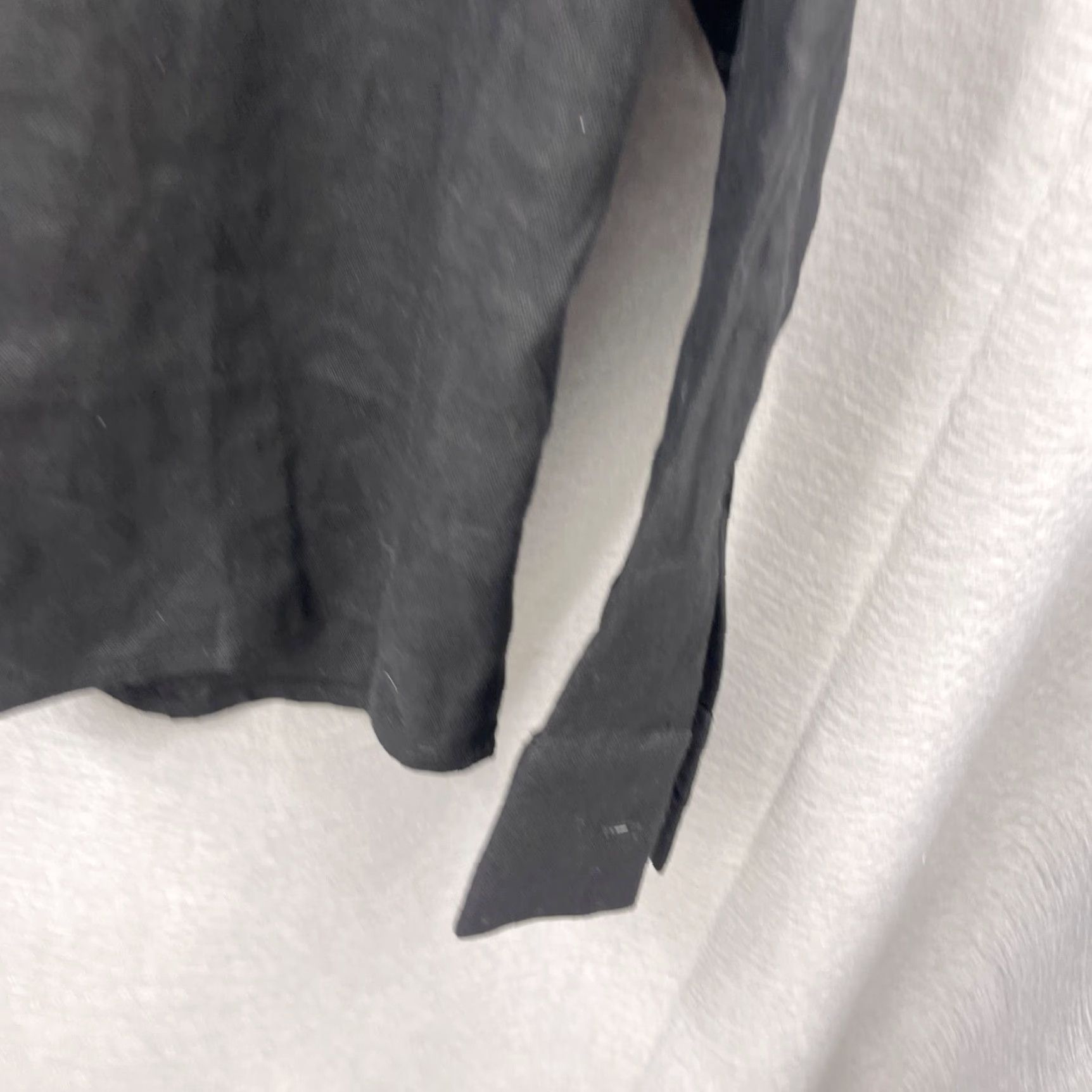 Vintage VINTAGE Monday Linen Oversized Shirt Womens Casual Long Sleeve Button-Up Tunic Black 90s Size ONE SIZE - 6 Thumbnail