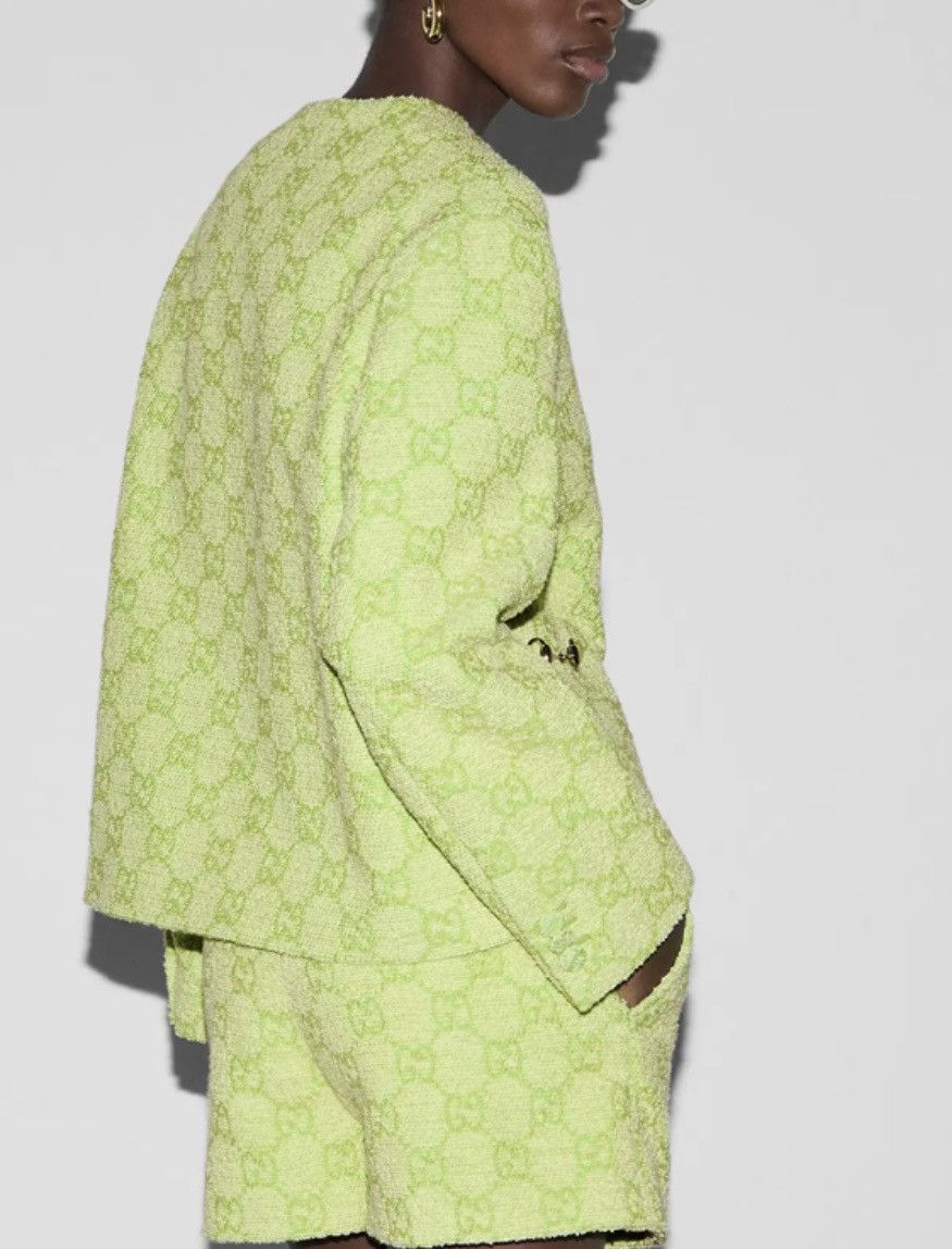 Gucci Gucci GG Boucle Cotton Blend Jacket With Horsebit Lime green Size S / US 4 / IT 40 - 5 Thumbnail
