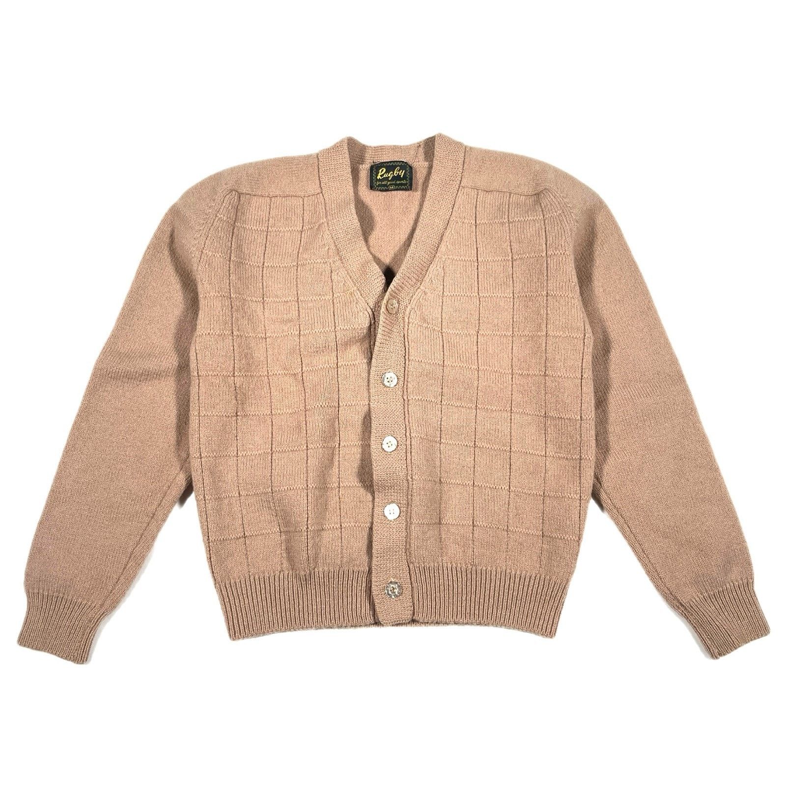 Vintage Vintage 80s Rugby Sports Brown Golf Cardigan Sweater Medium Size M / US 6-8 / IT 42-44 - 1 Thumbnail