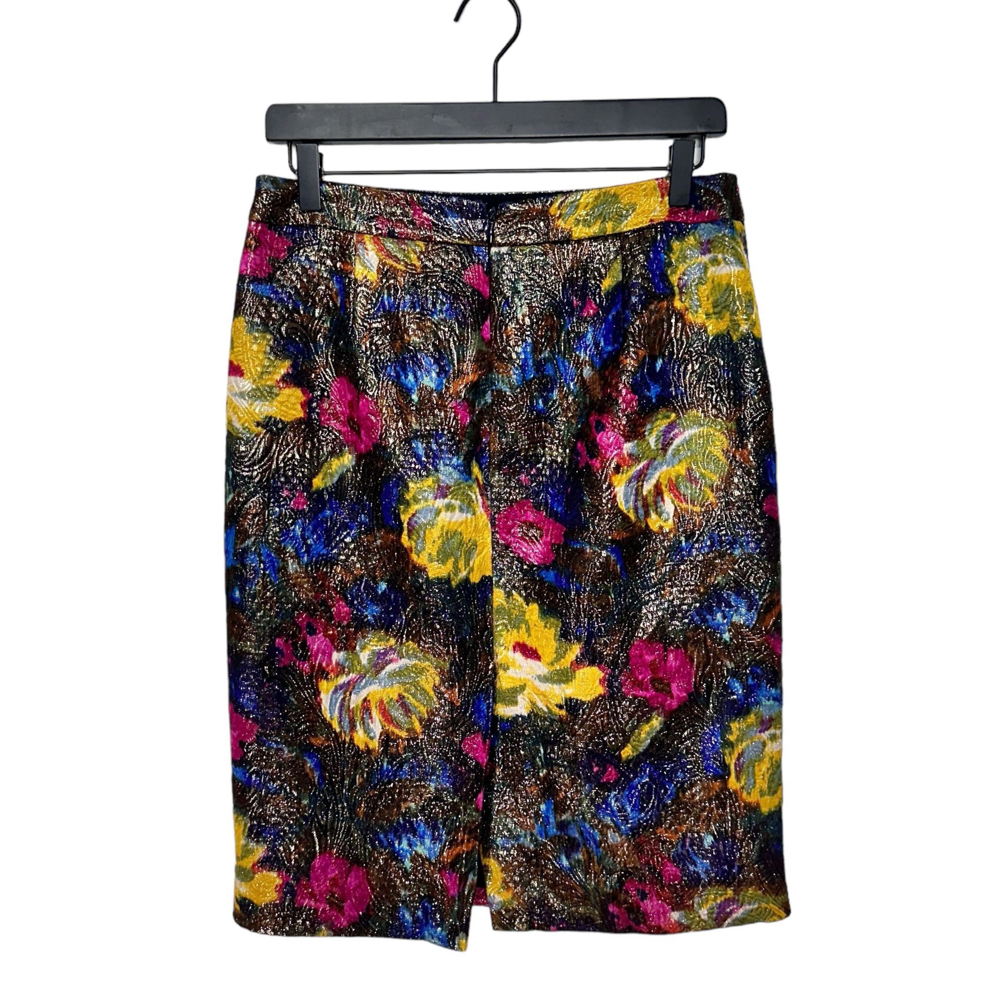 J.Crew J. Crew Silk Cotton Black Floral Metallic Textured Straight Size 27" / US 4 / IT 40 - 7 Thumbnail