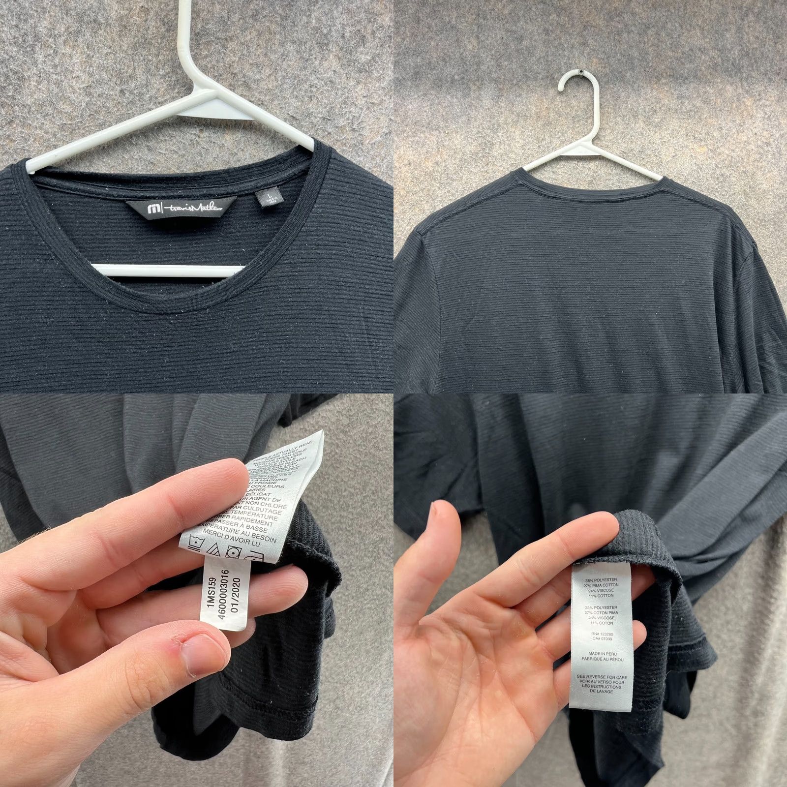 TravisMathew Travis Mathew Shirt Mens Large Black Casual Tee Pima Cotton Crewneck Polyester Size US L / EU 52-54 / 3 - 8 Thumbnail