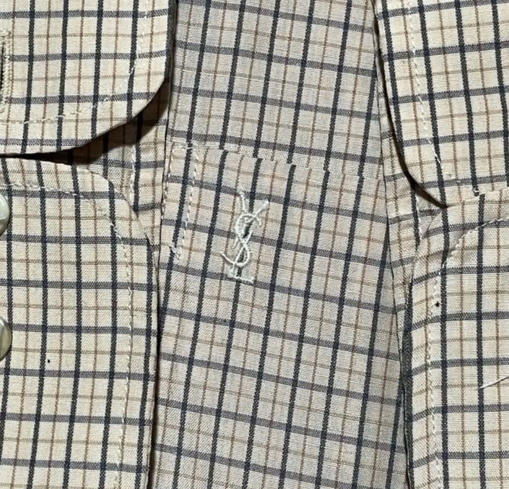 Yves Saint Laurent Yves Saint Laurent Plaid Long Shirt Size US L / EU 52-54 / 3 - 3 Thumbnail