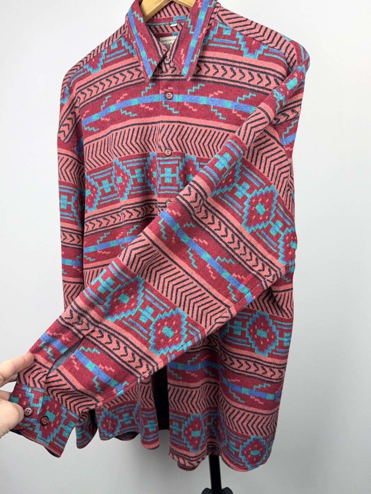 Vintage Vintage 90s Western USA Aztec Tribal Print Button Up Shirt Size US XL / EU 56 / 4 - 5 Thumbnail
