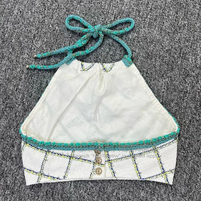 Chanel Chanel Woven Plaid Halter Top. Size US XS / EU 42 / 0 - 2 Thumbnail