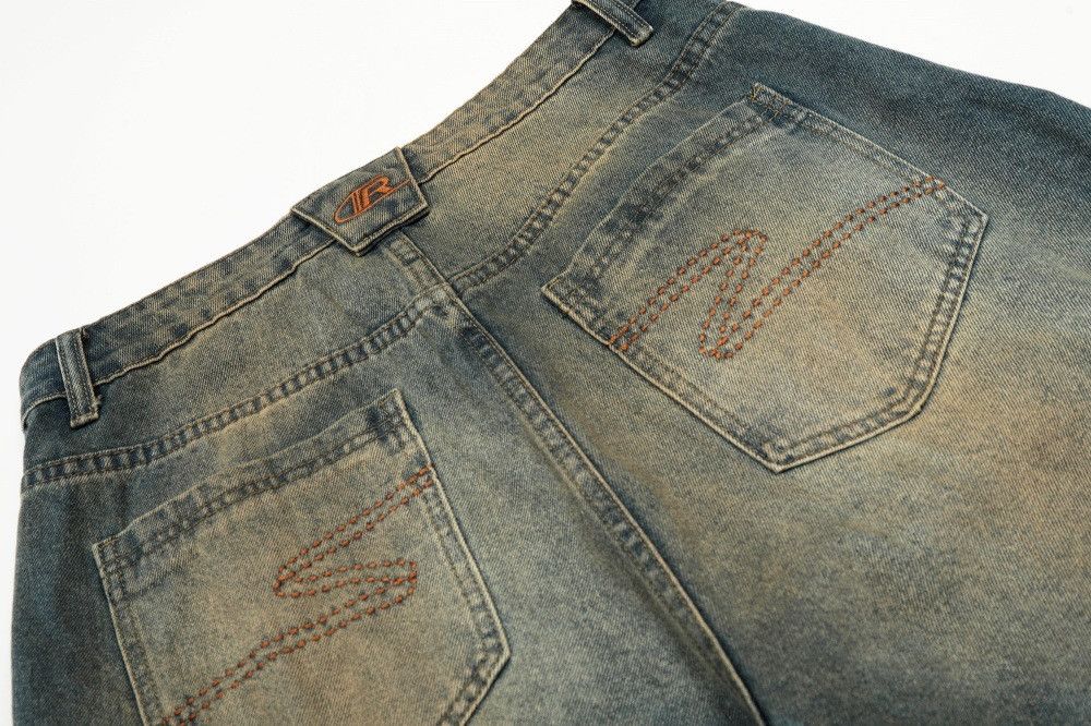 Vintage Men's washed distressed scimitar wide-leg jeans Size US 32 / EU 48 - 5 Thumbnail