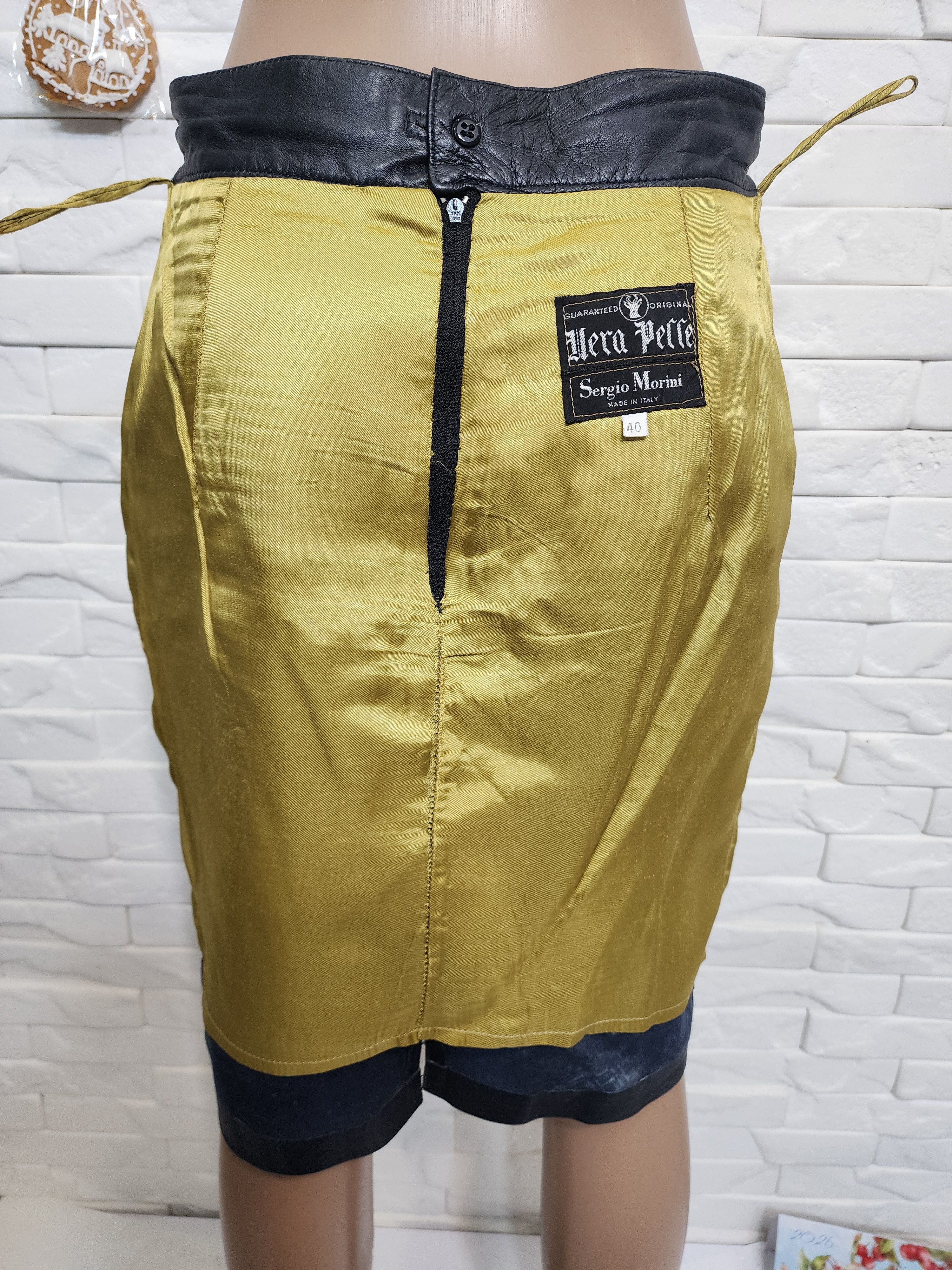 Genuine Leather Black Leather Skirt: Street Style Size 29" - 7 Thumbnail