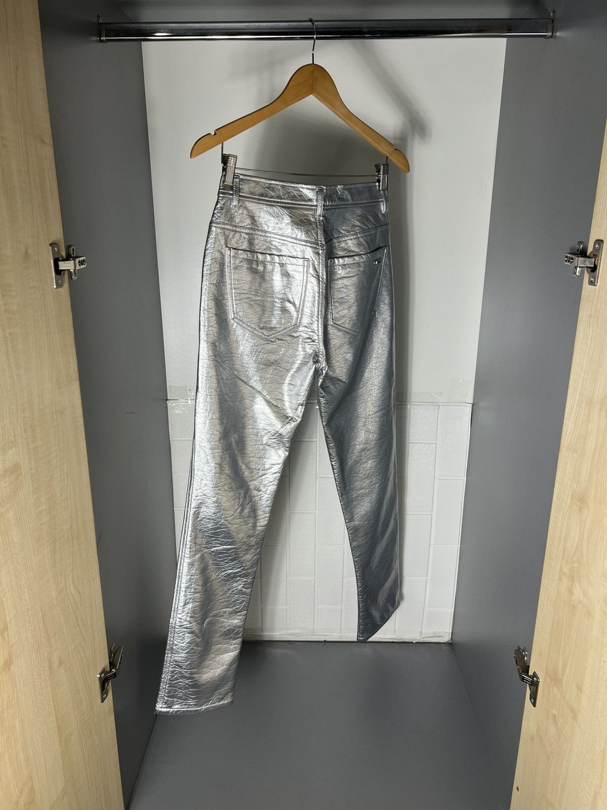 Diesel Black Gold VERY RARE DIESEL P-ARCY SILVER METAL DESIGNER PANTS LUXURY Size 27" / US 4 / IT 40 - 20 Thumbnail