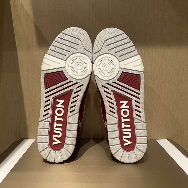 Louis Vuitton Louis Vuitton Red Leather Trainer Sneakers -2508 Size US 9.5 / EU 42-43 - 4 Thumbnail