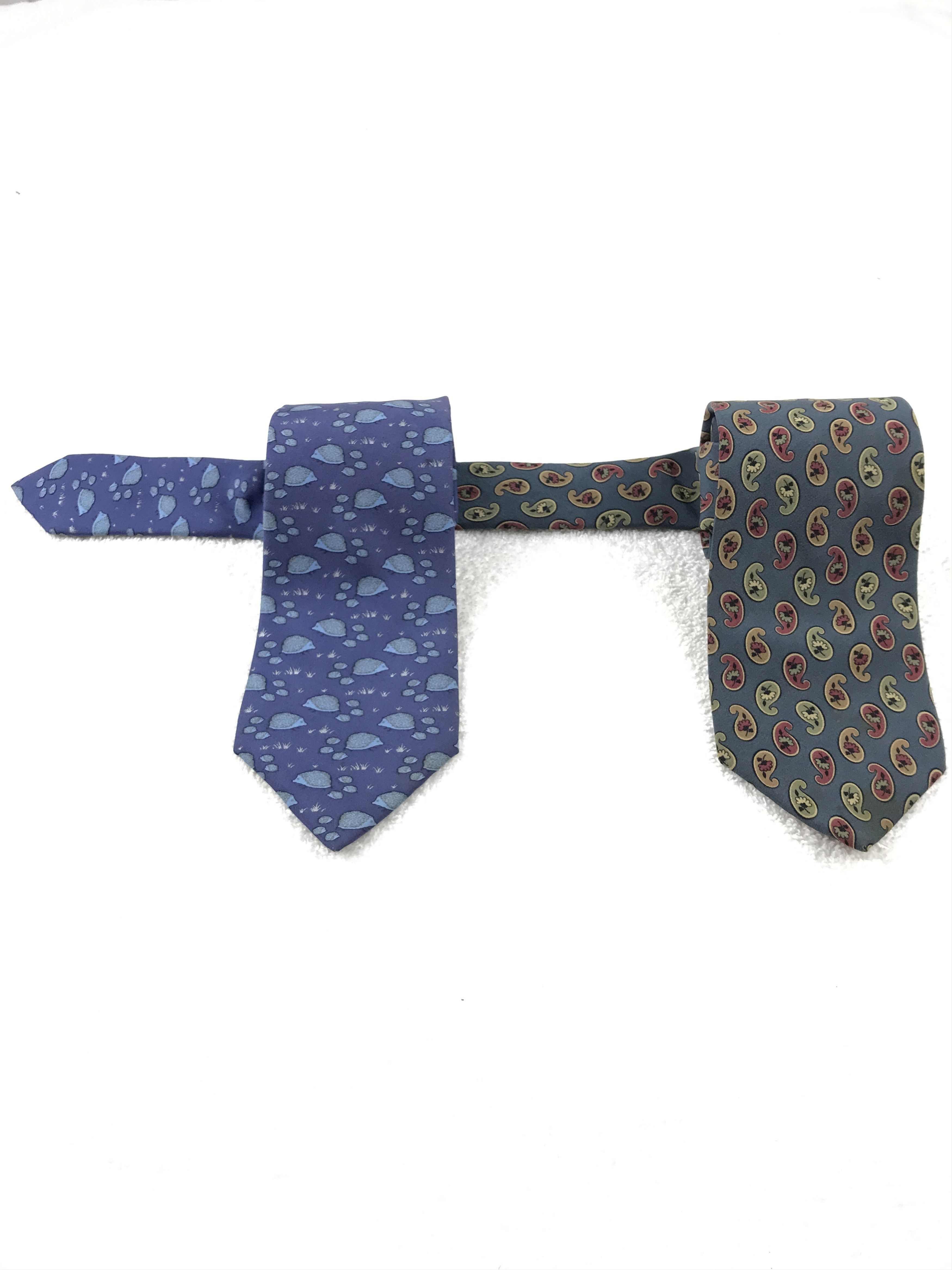 Vintage 2pcs combo Hermes/Christian Dior Silk Necktie