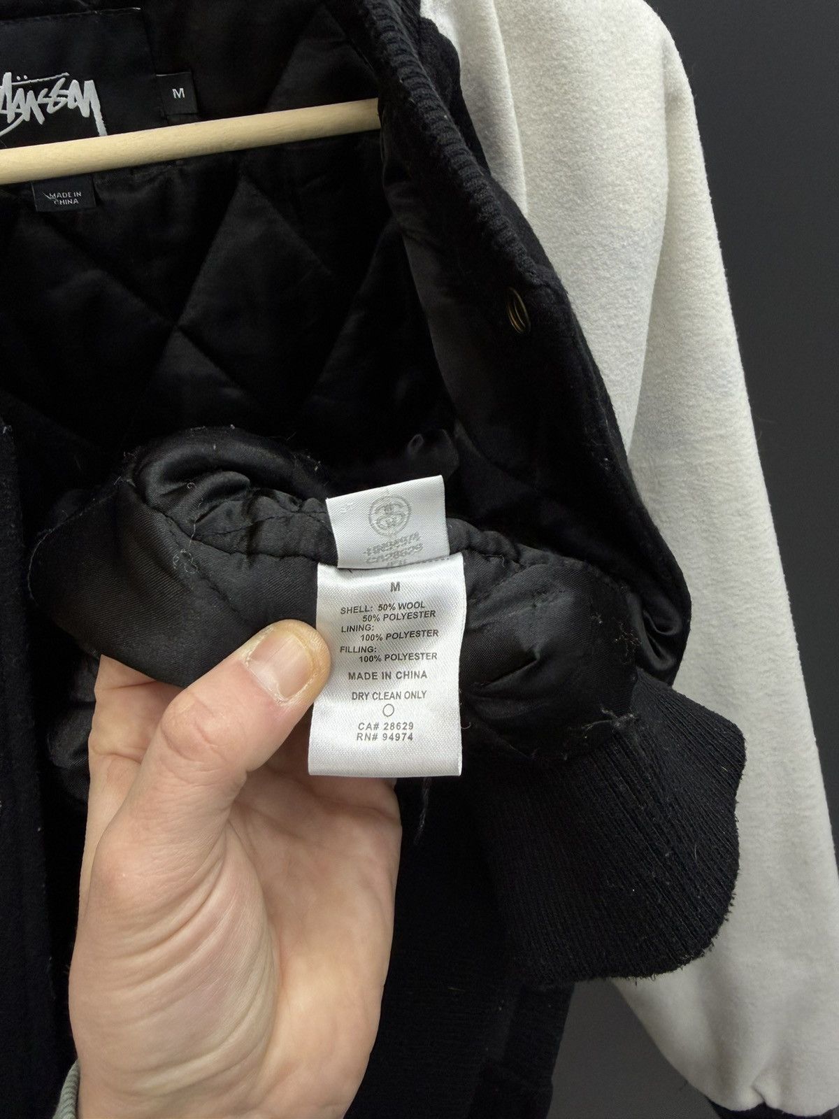 Stussy Stussy Varsity Wool Jacket Big Logo Black Size M Size US M / EU 48-50 / 2 - 15 Thumbnail