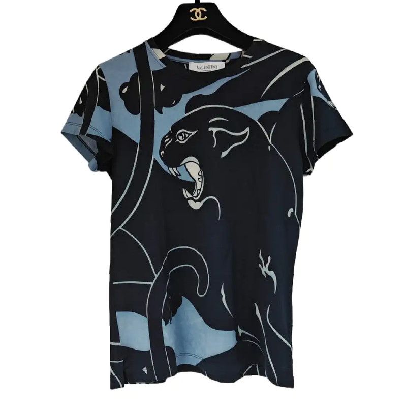 Valentino Valentino Black Cotton Graphic Short Sleeve T-shirt 0089 Size XS / US 0-2 / IT 36-38 - 1 Thumbnail