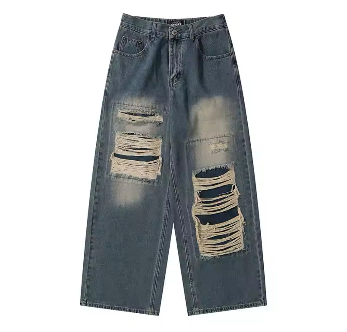 Japanese Brand × Jean Vintage Distressed Wide Leg Denim Size US 31 - 5 Thumbnail