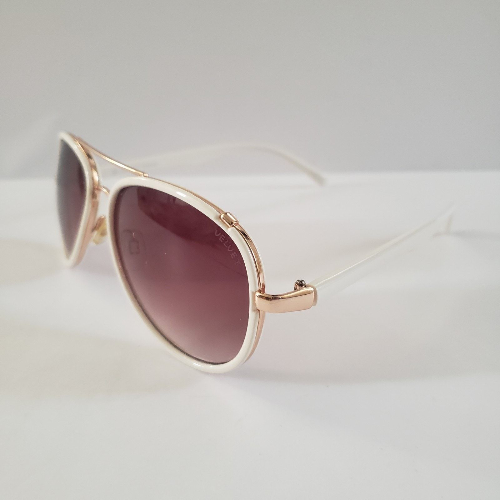Velvet Velvet Trends Unisex Sunglasses WT Gloria WhiteAviator #A47S Size 26 - 2 Thumbnail