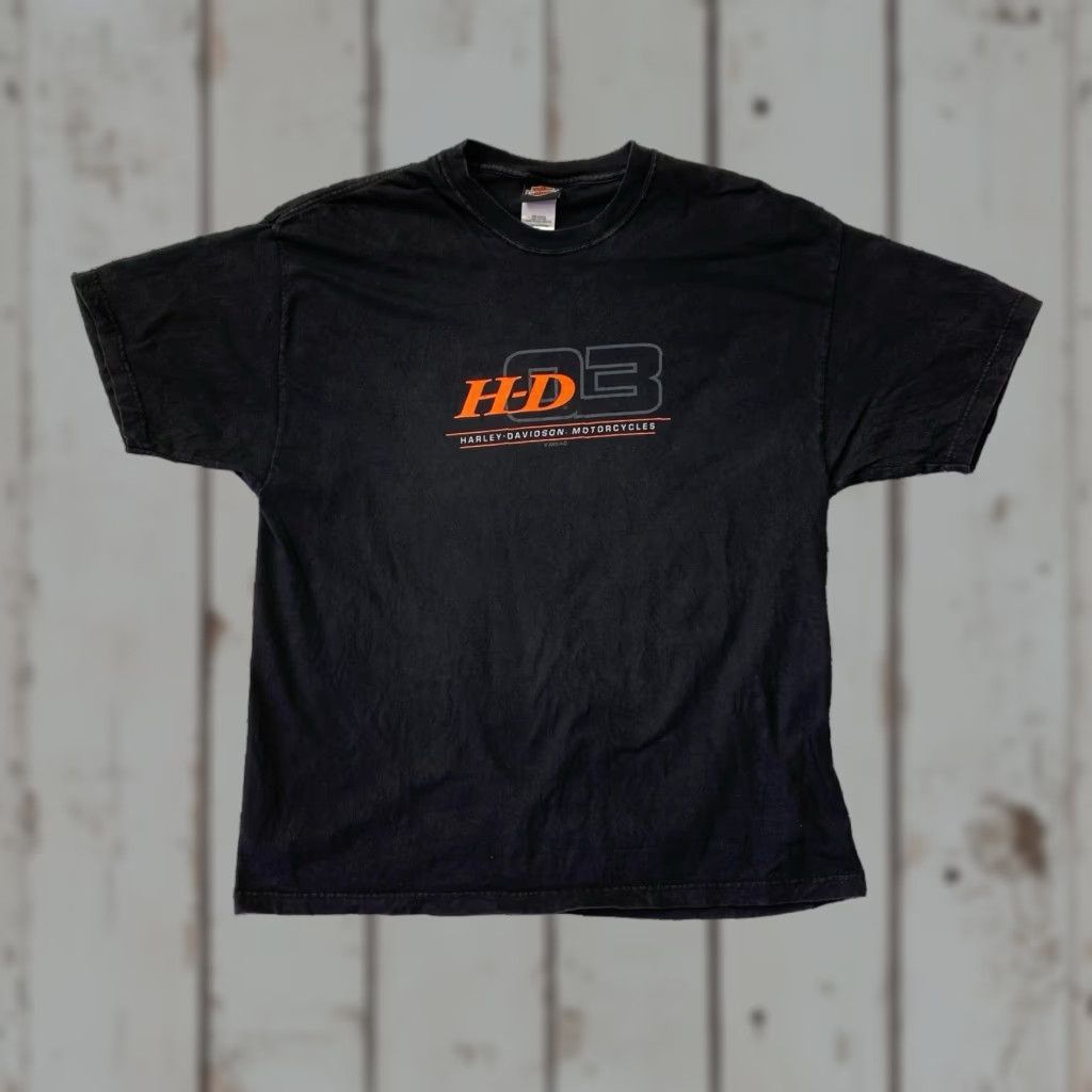 Harley Davidson VINTAGE Harley-Davidson T-Shirt Adult XL Black Short Sleeve Crew Neck Motor Cycle Graphic Print 2000s Men Size US XL / EU 56 / 4 - 1 Thumbnail