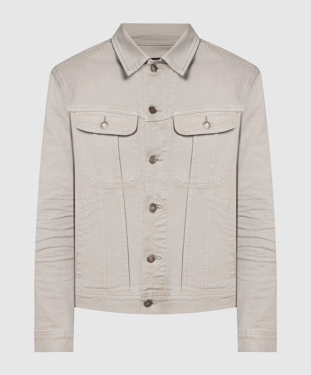 Tom Ford o1w1db10425 DJI001 Denim Jacket in Icon Grey Size US L / EU 52-54 / 3 - 1 Thumbnail