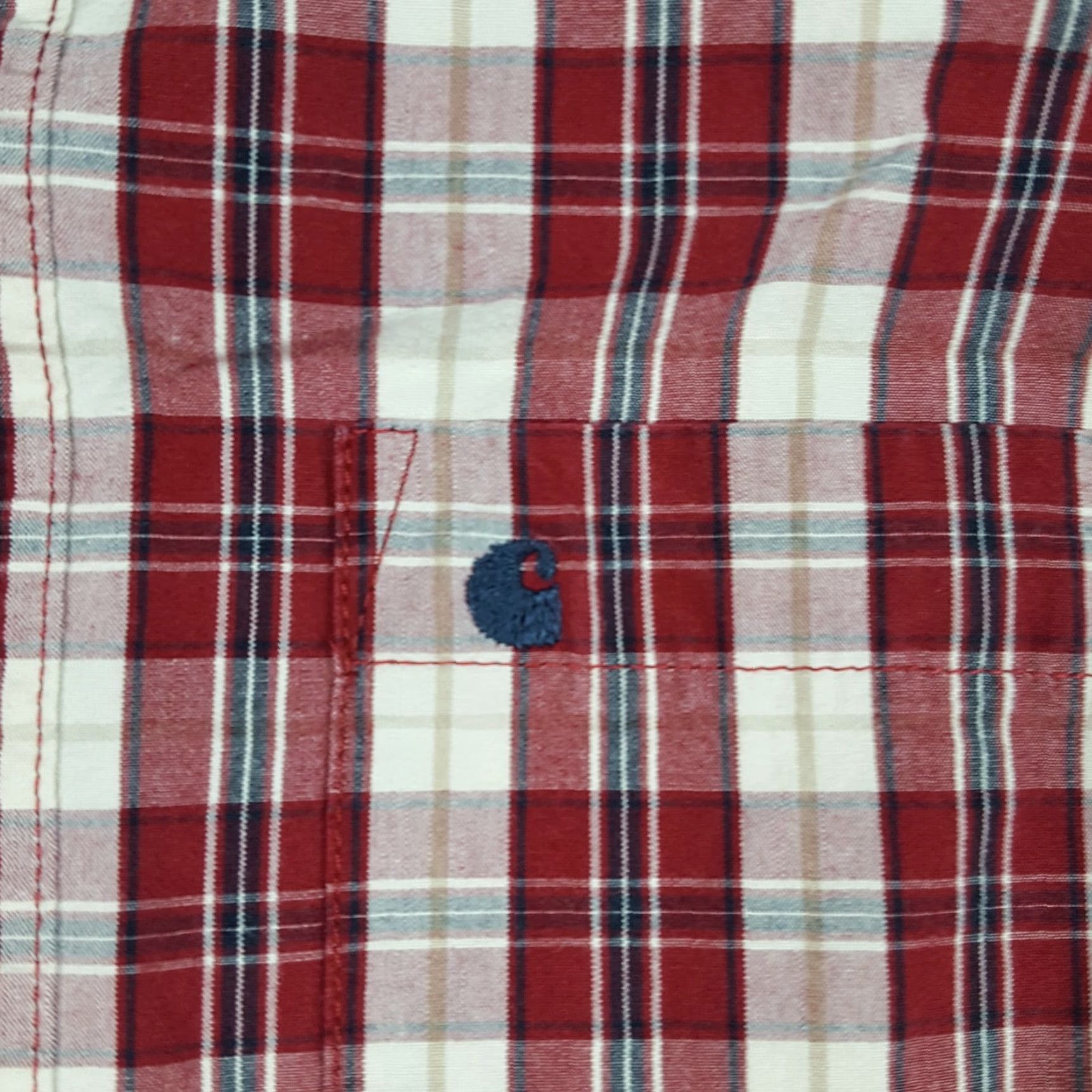 Carhartt Carhartt Red Plaid Button-Up Men's Size M Short Sleeve Shirt Retro Work Wear Shirt Size US M / EU 48-50 / 2 - 3 Thumbnail