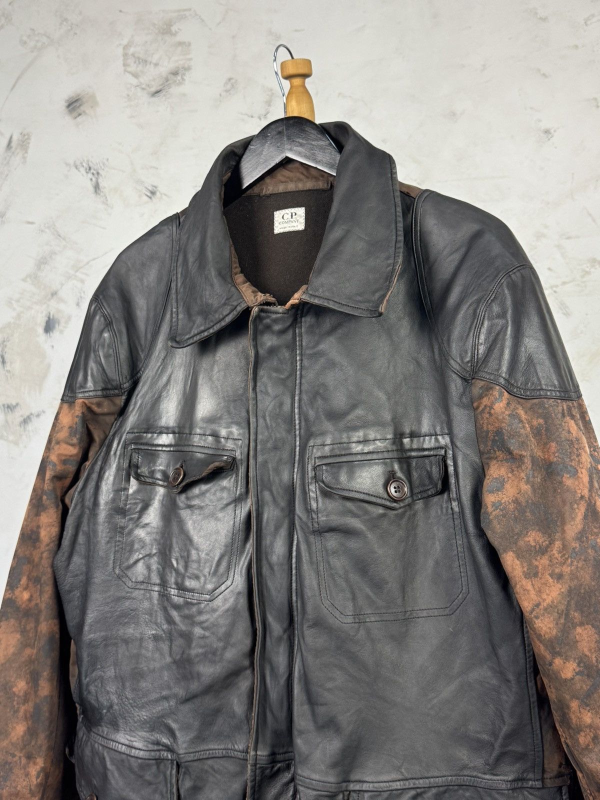 C.P. Company Vintage C.P. Company Custom Leather Jacket Size 54 XL Size US XL / EU 56 / 4 - 4 Thumbnail