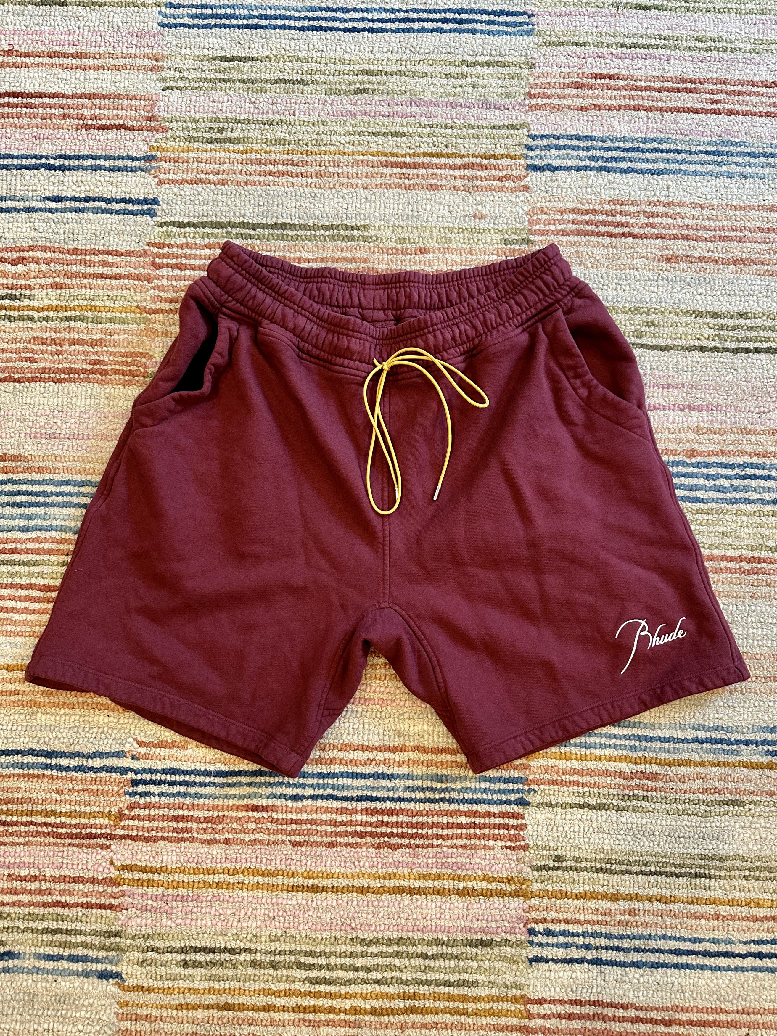Rhude RHUDE BORDEAUX SWEAT SHORTS Size US 36 / EU 52 - 1 Thumbnail